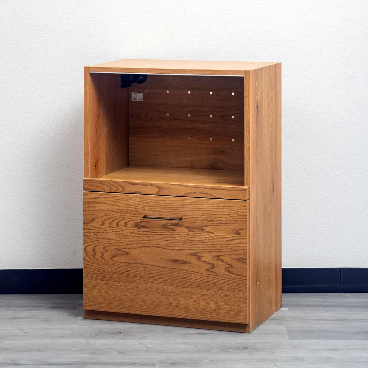 スライド棚深引出し 本体 組合せキッチン収納 幅60cm ワイズシリーズ 日本製 ( wise スライド棚 組み合わせ キッチン収納 完成品 オーク前板 引き出し 収納 棚 家電収納 作業台 家具 コンセント付 モイス付 )