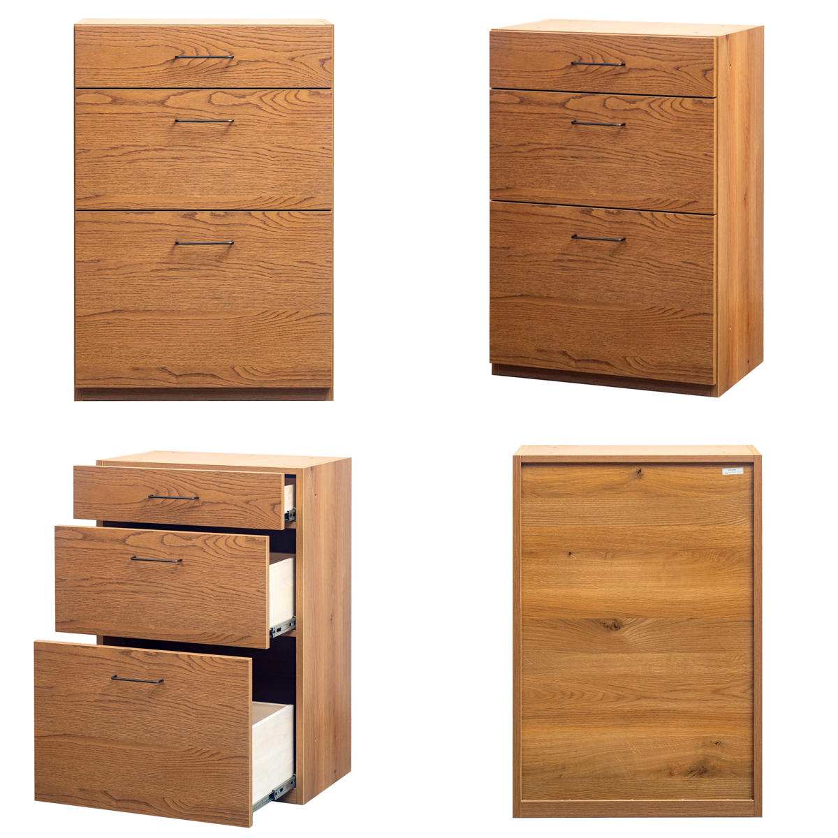 3段チェスト 本体 組合せキッチン収納 幅60cm ワイズシリーズ 日本製 ( wise 3段 チェスト 組み合わせ キッチン収納 完成品 オーク前板 引き出し 収納 棚 作業台 家具 3杯 スライドレール )