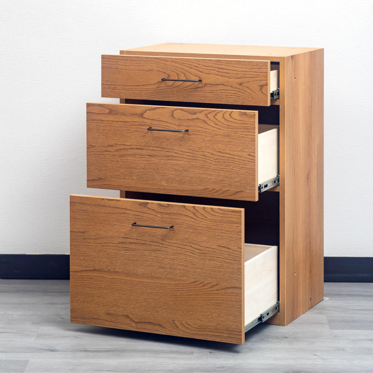 3段チェスト 本体 組合せキッチン収納 幅60cm ワイズシリーズ 日本製 ( wise 3段 チェスト 組み合わせ キッチン収納 完成品 オーク前板 引き出し 収納 棚 作業台 家具 3杯 スライドレール )