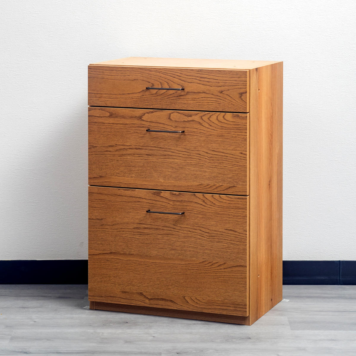 3段チェスト 本体 組合せキッチン収納 幅60cm ワイズシリーズ 日本製 ( wise 3段 チェスト 組み合わせ キッチン収納 完成品 オーク前板 引き出し 収納 棚 作業台 家具 3杯 スライドレール )