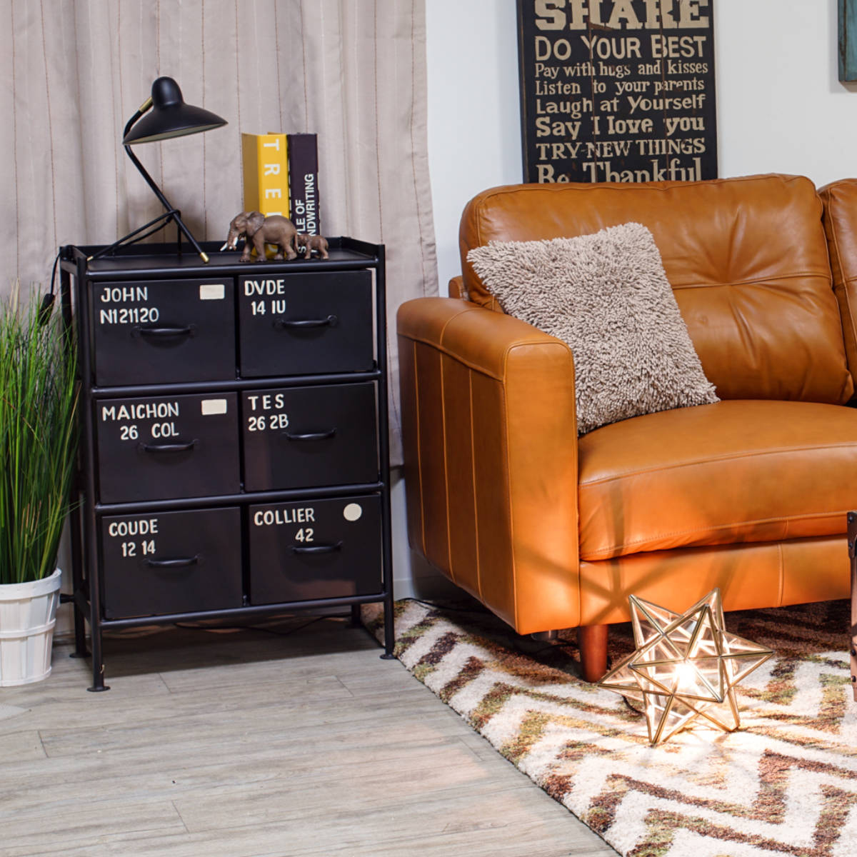 スチールチェスト 幅57cm 引出し6杯 インダストリアル 完成品 ( チェスト スチール 引き出し 6杯 棚 ラック 飾り棚 ブラック グレー ベージュ ) 【ベージュ】 ベージュ