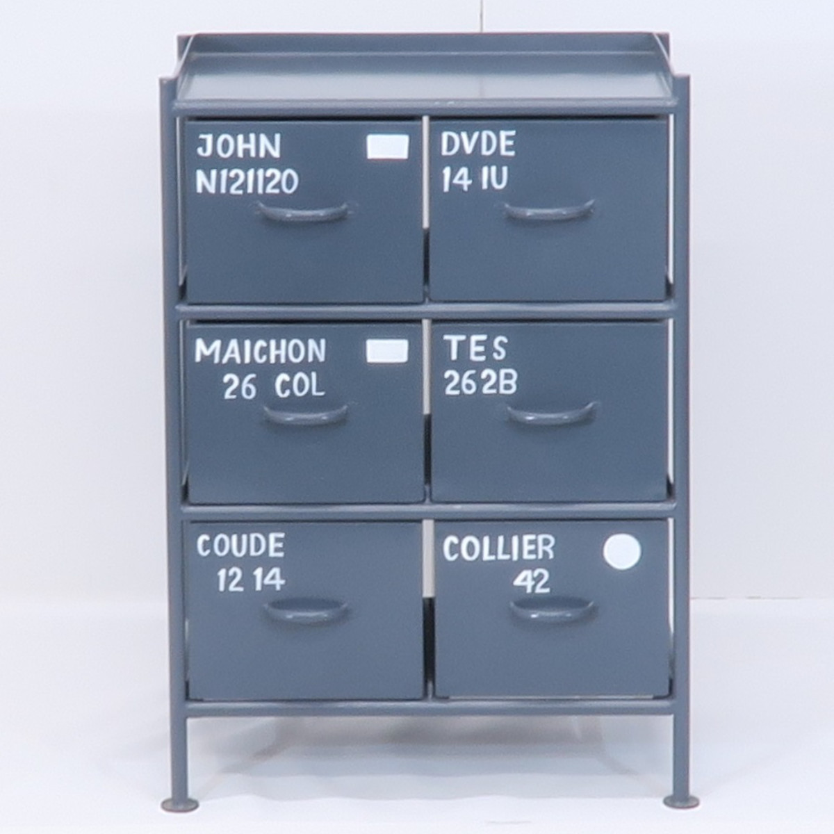 スチールチェスト 幅57cm 引出し6杯 インダストリアル 完成品 ( チェスト スチール 引き出し 6杯 棚 ラック 飾り棚 ブラック グレー ベージュ ) 【ベージュ】 ベージュ