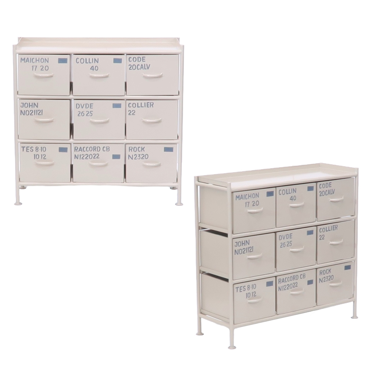 スチールチェスト 幅85cm 引出し9杯 インダストリアル 完成品 ( チェスト スチール 引き出し 9杯 棚 ラック 飾り棚 ブラック グレー ベージュ ) 【ベージュ】 ベージュ