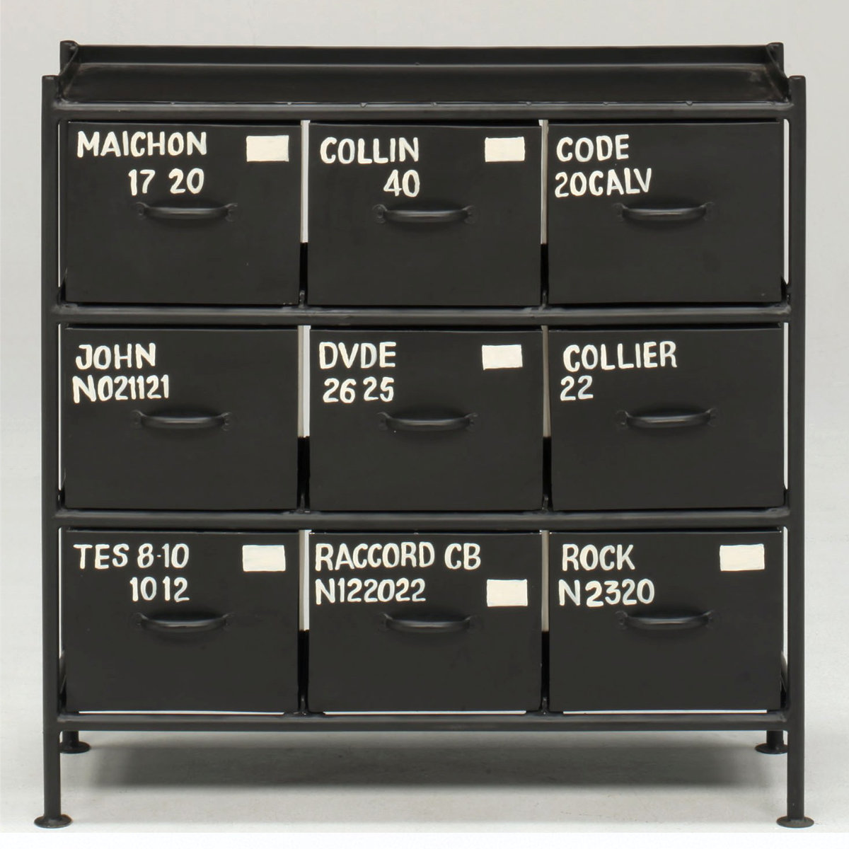 スチールチェスト 幅85cm 引出し9杯 インダストリアル 完成品 ( チェスト スチール 引き出し 9杯 棚 ラック 飾り棚 ブラック グレー ベージュ ) 【ベージュ】 ベージュ