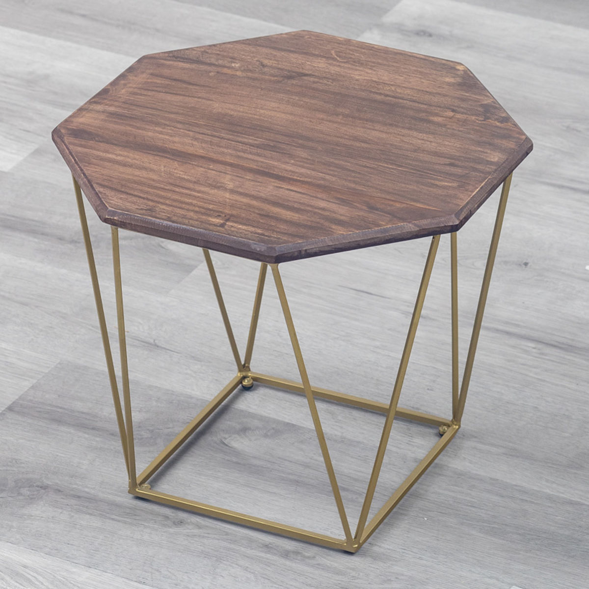 サイドテーブル 高さ42cm 天板八角形 アンティーク風 エンマ