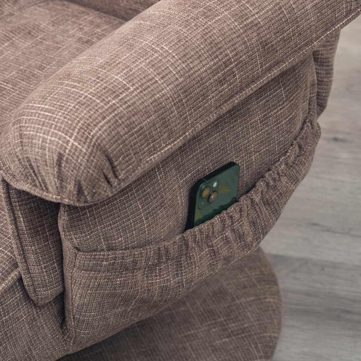 高座椅子 ハイバックタイプ 回転 昇降式 座面高42~48cm ジネシー ( 座椅子 無段階リクライニング ヘッドレスト フットレスト 角度調節可能 肘掛け チェア イス 椅子 リラックス 収納ポケット ファブリック ポケットコイル ) 【ブラウン】 ブラウン