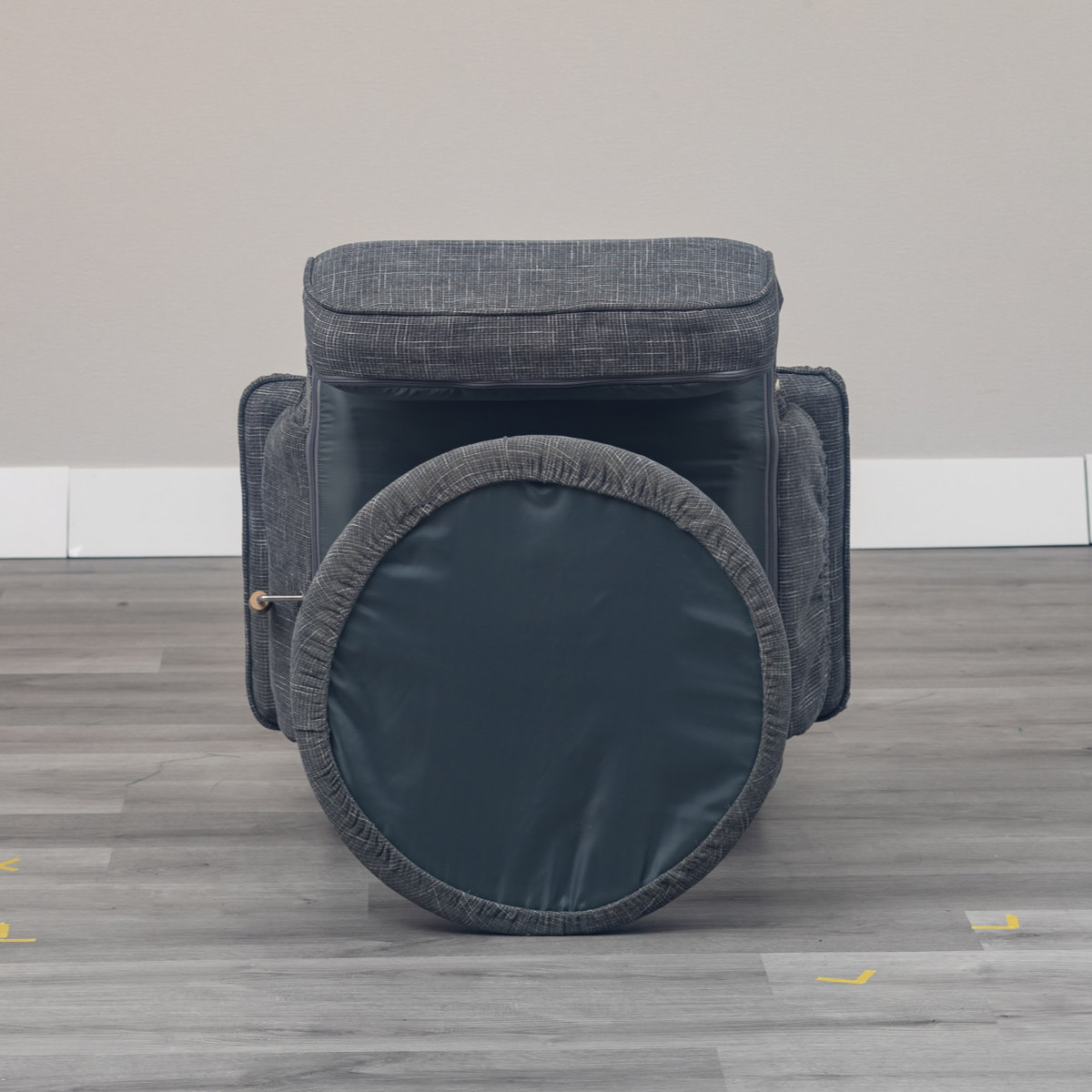 高座椅子 ハイバックタイプ 回転 昇降式 座面高42~48cm ジネシー ( 座椅子 無段階リクライニング ヘッドレスト フットレスト 角度調節可能 肘掛け チェア イス 椅子 リラックス 収納ポケット ファブリック ポケットコイル ) 【ブラウン】 ブラウン