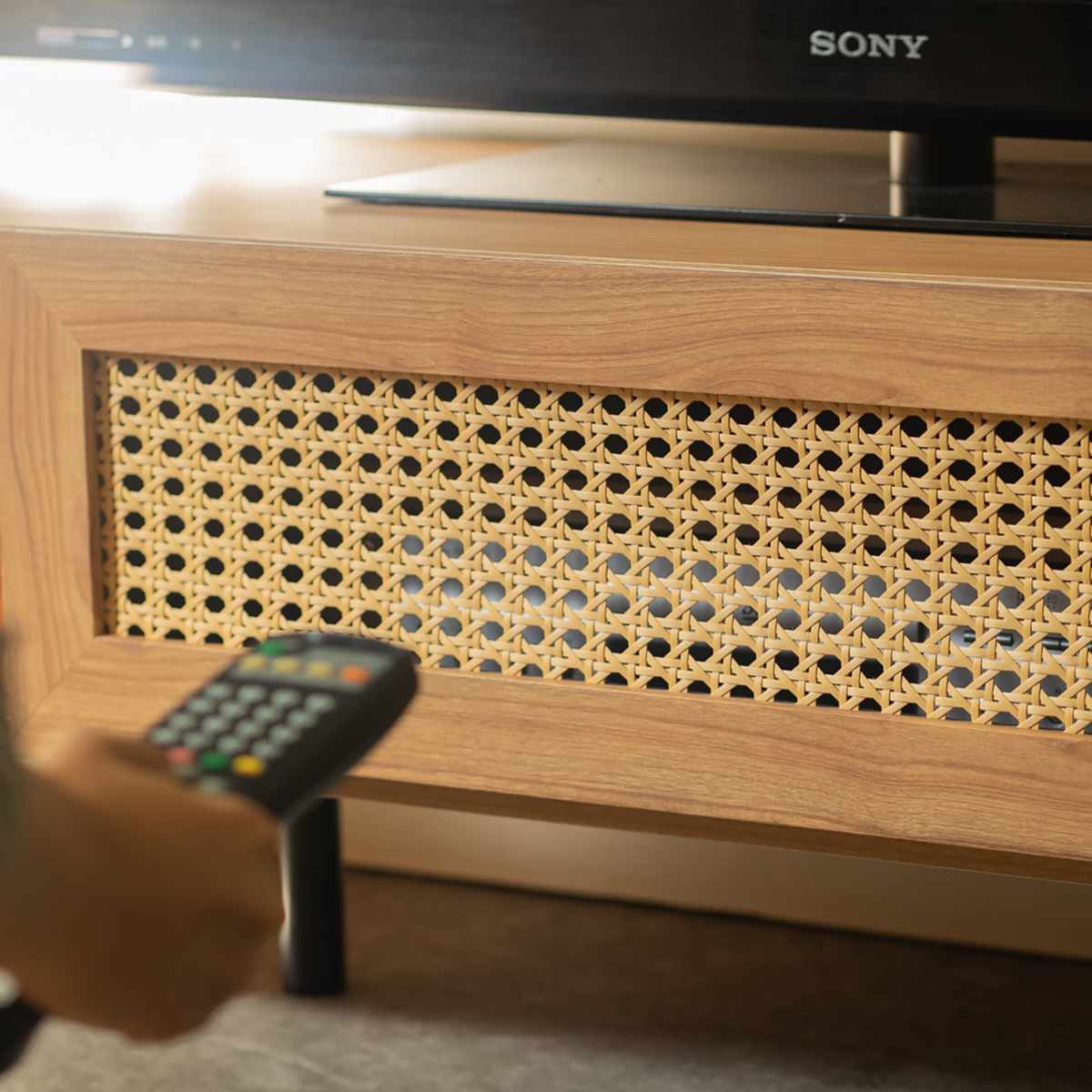 テレビ台 幅90cm 32インチ対応 ラタン調 マルシェシリーズ ( 32型対応 TV台 テレビボード AVラック 収納 ラック 棚 飾り棚 家具 かごめ編 ナチュラル 配線穴 )