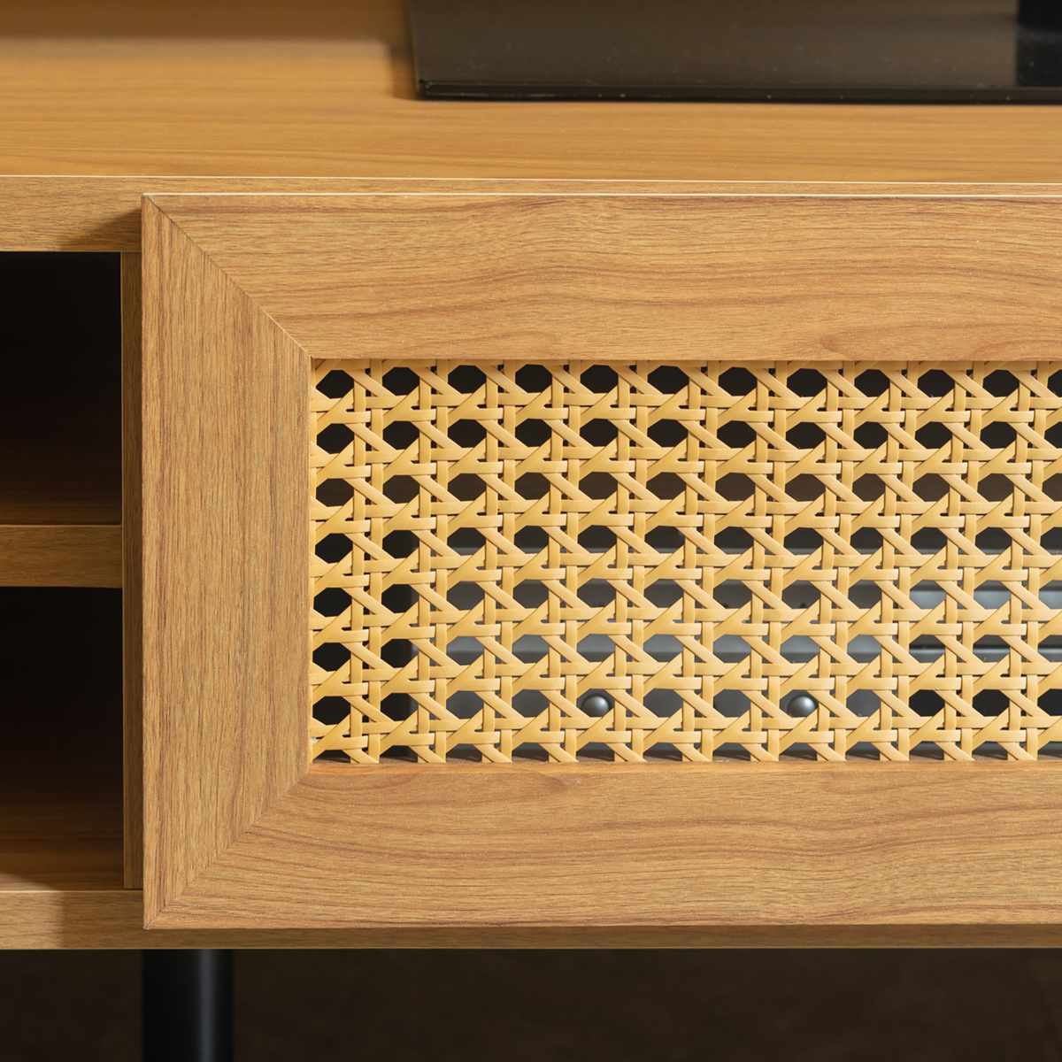 テレビ台 幅120cm 49インチ対応 ラタン調 マルシェシリーズ ( 49型対応 TV台 テレビボード AVラック 収納 ラック 棚 飾り棚 家具 かごめ編 ナチュラル 配線穴 )