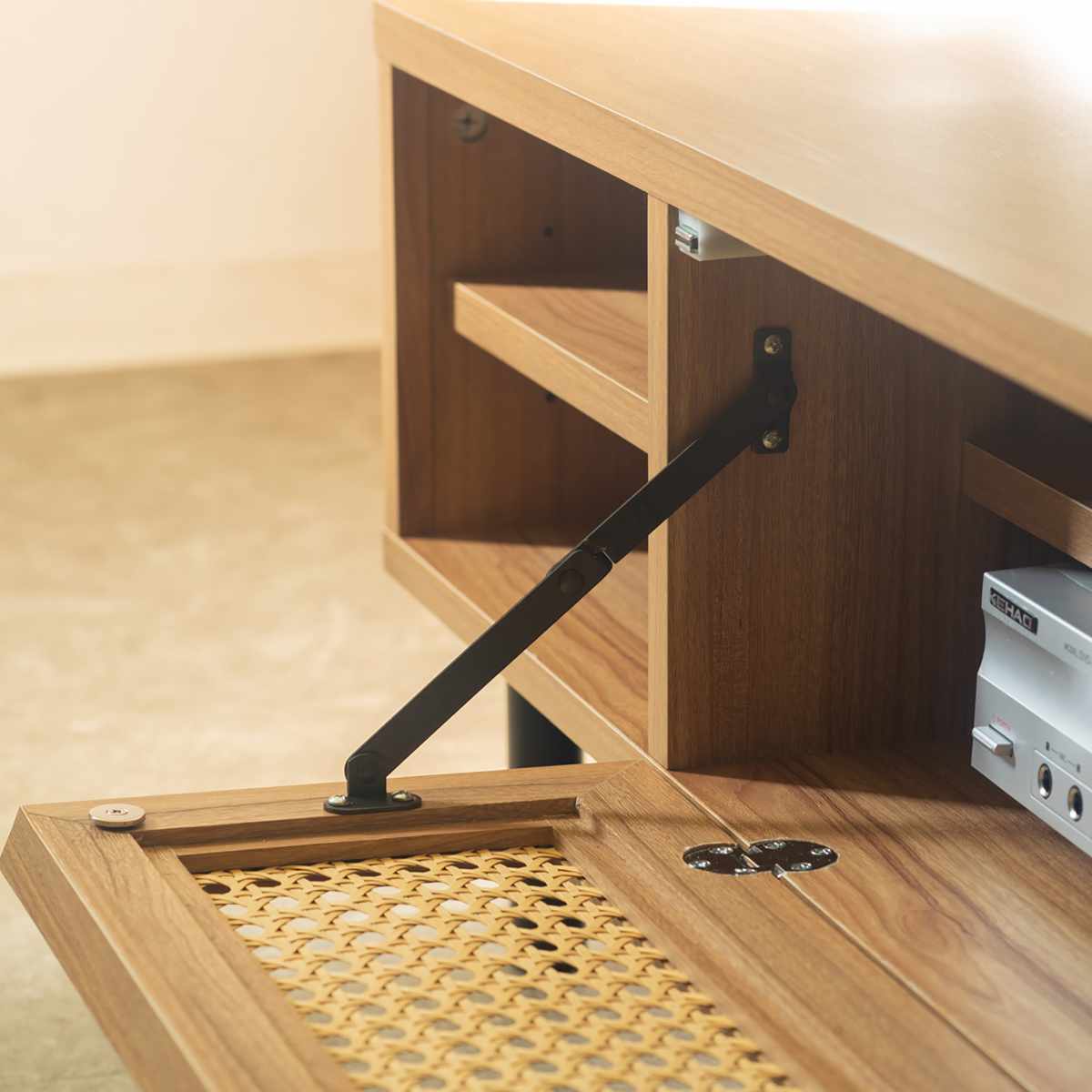 テレビ台 幅120cm 49インチ対応 ラタン調 マルシェシリーズ ( 49型対応 TV台 テレビボード AVラック 収納 ラック 棚 飾り棚 家具 かごめ編 ナチュラル 配線穴 )