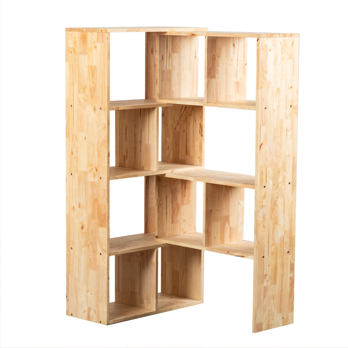 伸縮シェルフ 幅75.2~145cm ラバーウッド 無垢材 ( シェルフ ラック 伸縮 天然木 NATURAL SIGNATURE 木製 シンプル 飾り棚 棚 コーナー L字 間仕切り 収納 )