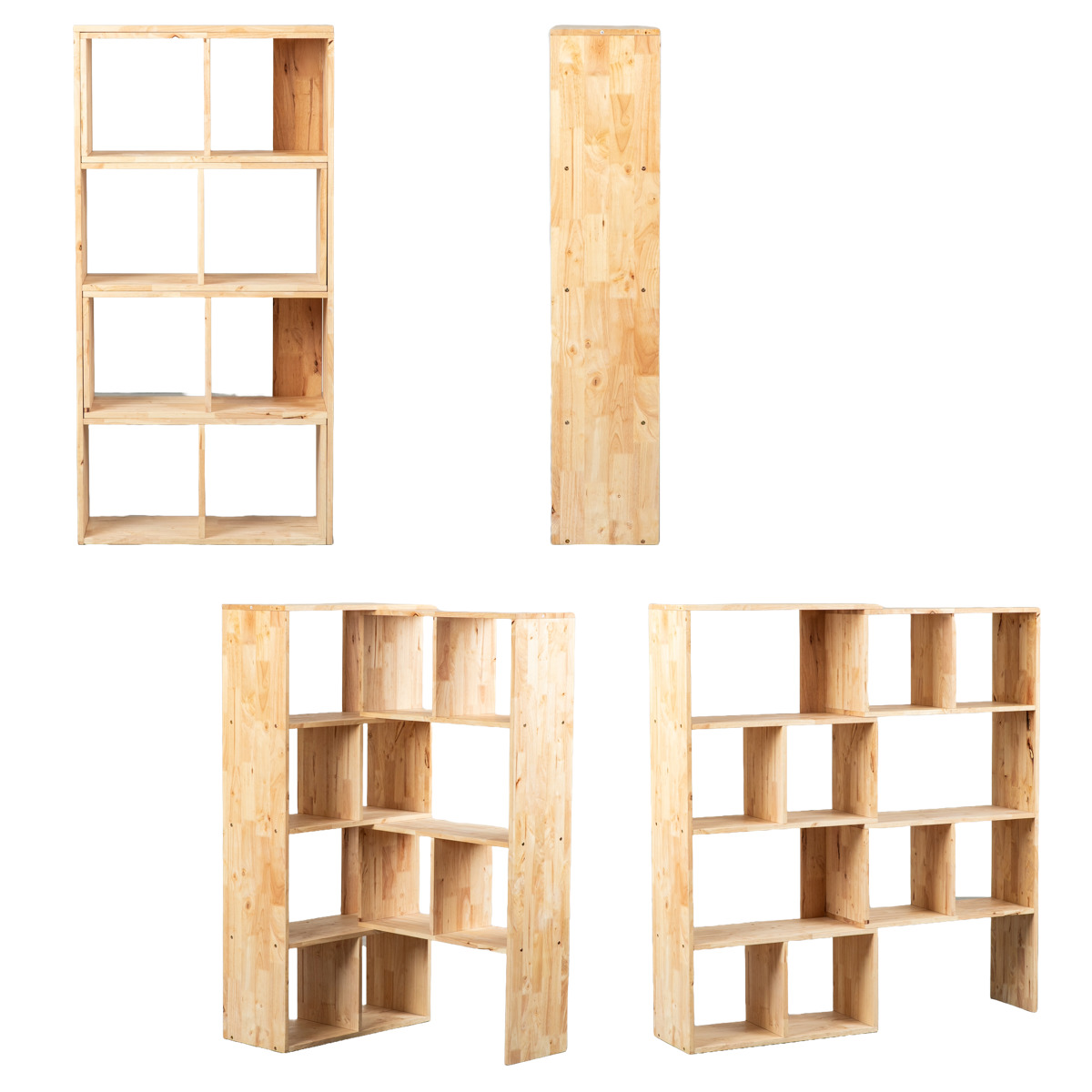 伸縮シェルフ 幅75.2~145cm ラバーウッド 無垢材 ( シェルフ ラック 伸縮 天然木 NATURAL SIGNATURE 木製 シンプル 飾り棚 棚 コーナー L字 間仕切り 収納 )