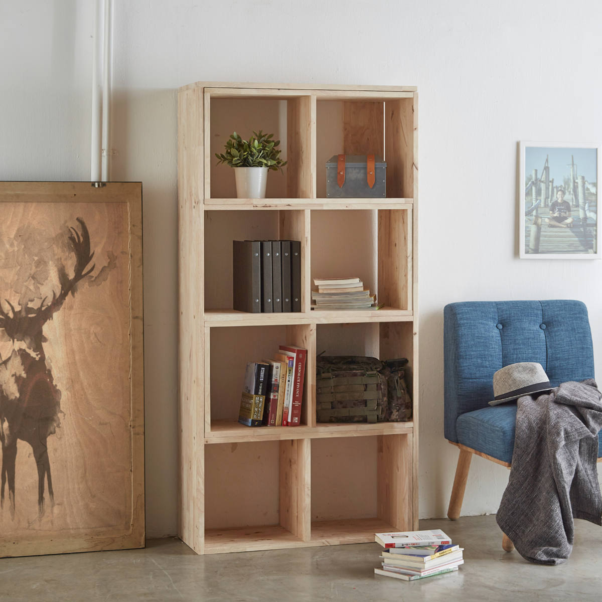 伸縮シェルフ 幅75.2~145cm ラバーウッド 無垢材 ( シェルフ ラック 伸縮 天然木 NATURAL SIGNATURE 木製 シンプル 飾り棚 棚 コーナー L字 間仕切り 収納 )