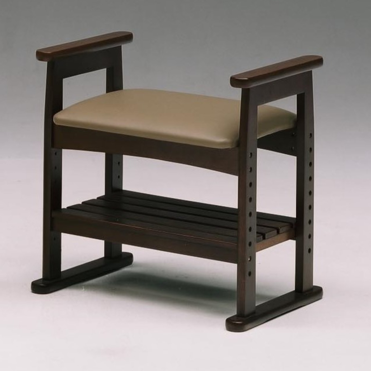 高座椅子 座面高40cm 収納棚付 サポートチェア クレソン ( チェア 椅子 肘掛け 座敷椅子木製 天然木 高さ調節 玄関椅子 立ち上がりやすい 玄関 高齢者 座椅子 チェアー イス いす 腰掛け 和室 木製 おしゃれ )