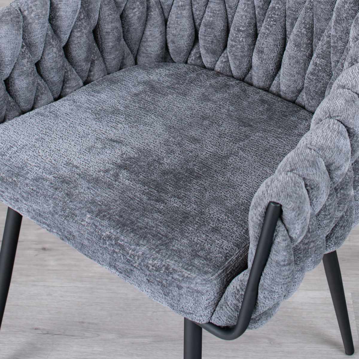 ダイニングチェア 座面高42cm カノン ( チェア 1人掛け 椅子 肘掛け クッション付き ソファ リビングチェア パーソナルチェア リラックス チェアー イス いす リビング ファブリック リビングチェアー ラグジュアリー ) 【グレー】 グレー