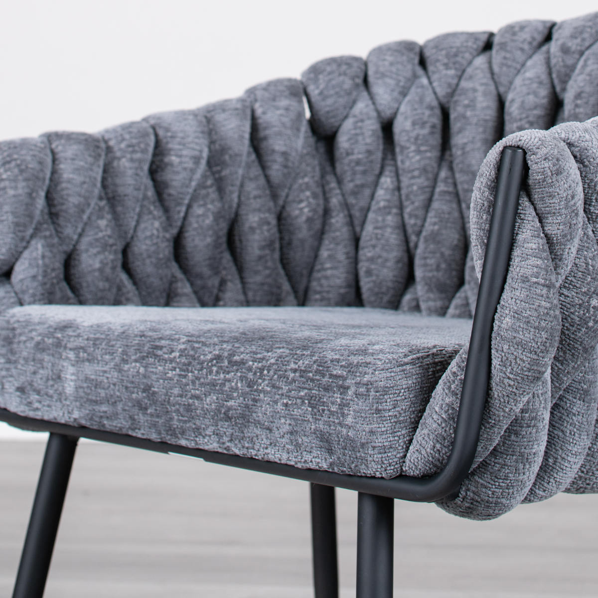 ダイニングチェア 座面高42cm カノン ( チェア 1人掛け 椅子 肘掛け クッション付き ソファ リビングチェア パーソナルチェア リラックス チェアー イス いす リビング ファブリック リビングチェアー ラグジュアリー ) 【グレー】 グレー