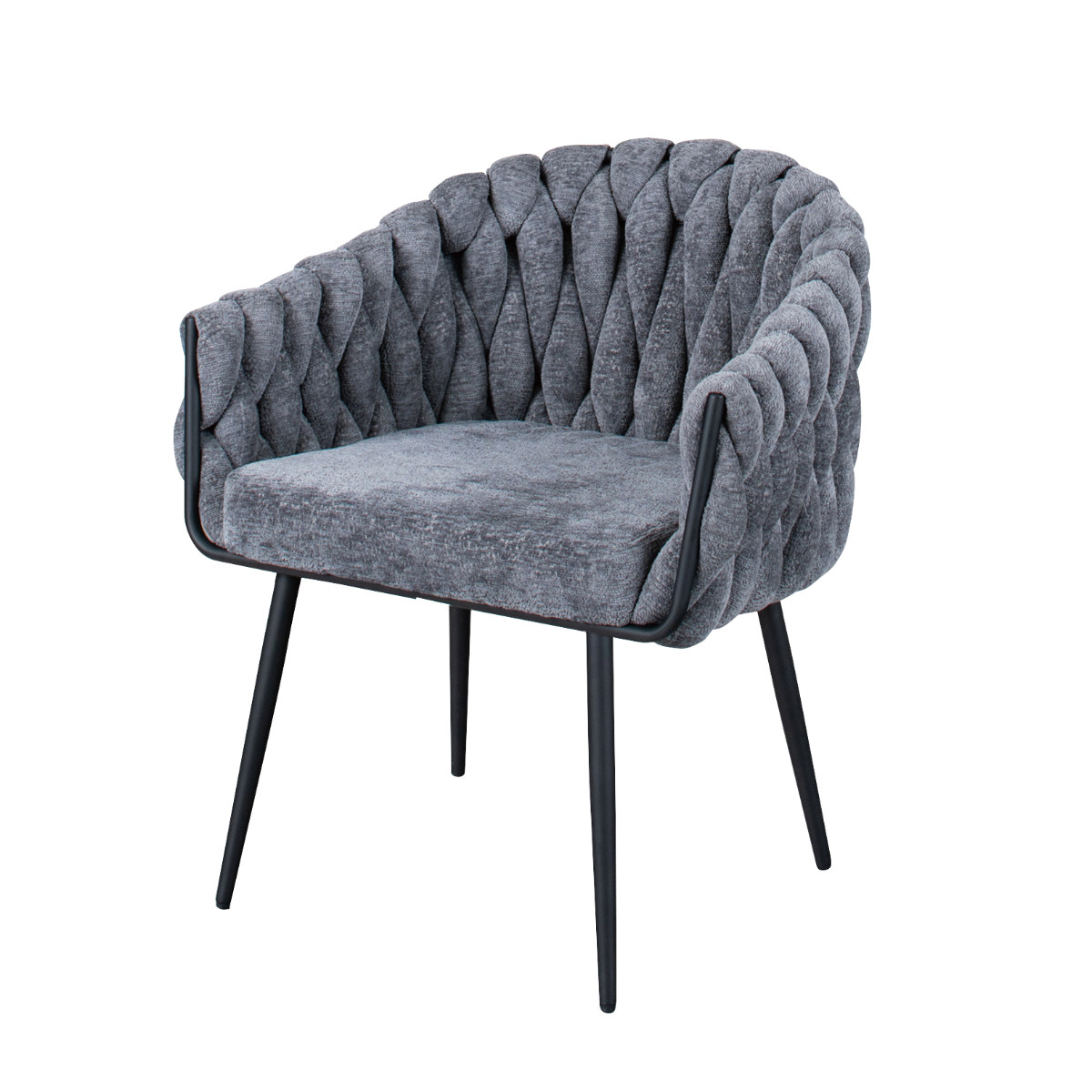 ダイニングチェア 座面高42cm カノン ( チェア 1人掛け 椅子 肘掛け クッション付き ソファ リビングチェア パーソナルチェア リラックス チェアー イス いす リビング ファブリック リビングチェアー ラグジュアリー ) 【グレー】 グレー