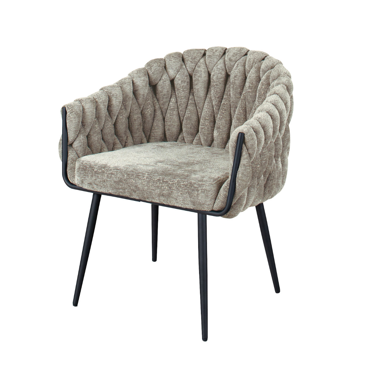 ダイニングチェア 座面高42cm カノン ( チェア 1人掛け 椅子 肘掛け クッション付き ソファ リビングチェア パーソナルチェア リラックス チェアー イス いす リビング ファブリック リビングチェアー ラグジュアリー ) 【グレー】 グレー