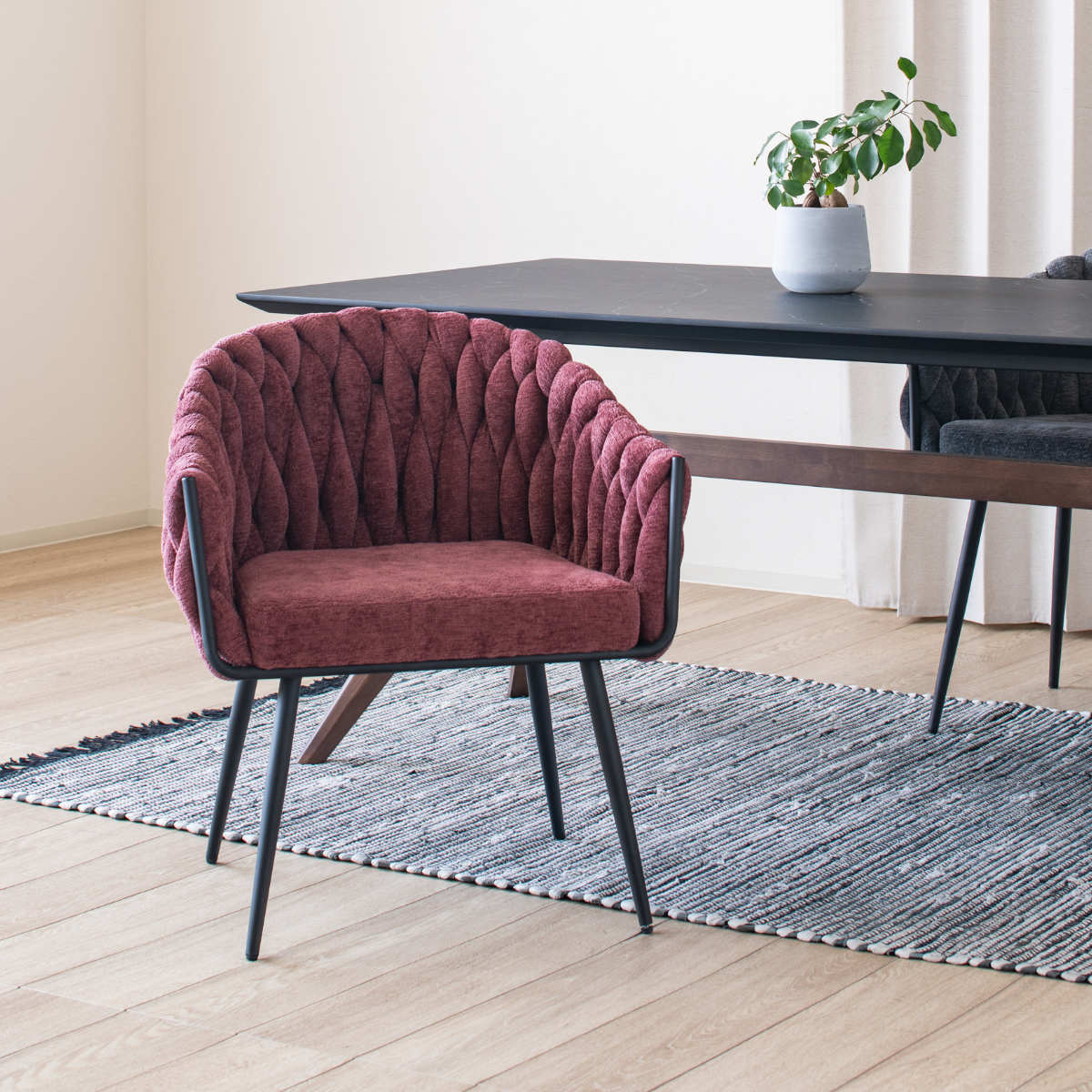 ダイニングチェア 座面高42cm カノン ( チェア 1人掛け 椅子 肘掛け クッション付き ソファ リビングチェア パーソナルチェア リラックス チェアー イス いす リビング ファブリック リビングチェアー ラグジュアリー ) 【グレー】 グレー