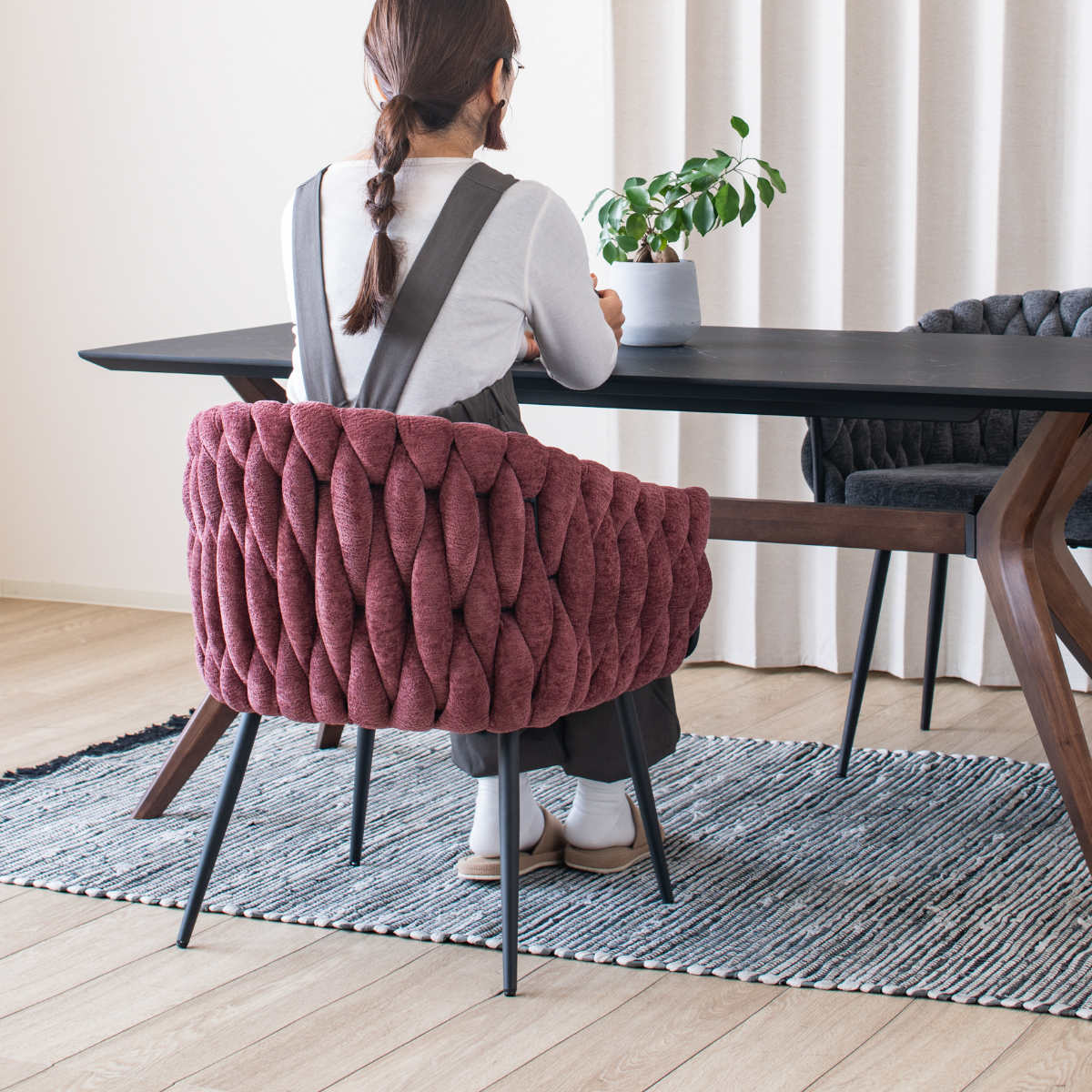 ダイニングチェア 座面高42cm カノン ( チェア 1人掛け 椅子 肘掛け クッション付き ソファ リビングチェア パーソナルチェア リラックス チェアー イス いす リビング ファブリック リビングチェアー ラグジュアリー ) 【グレー】 グレー