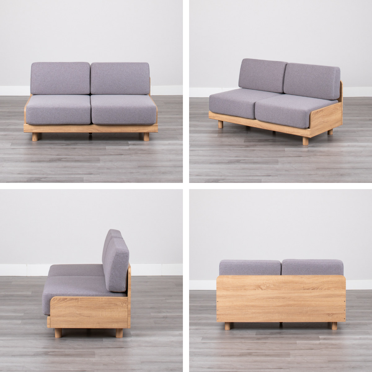 ソファ 2人掛け 幅140cm ピオ ( ソファー コンパクト リビングソファ 二人用 ローソファ フロアソファ アームレス 北欧風 座面 広め ファブリック 通気性 スノコ 省スペース おしゃれ ) 【カーキ】 カーキ