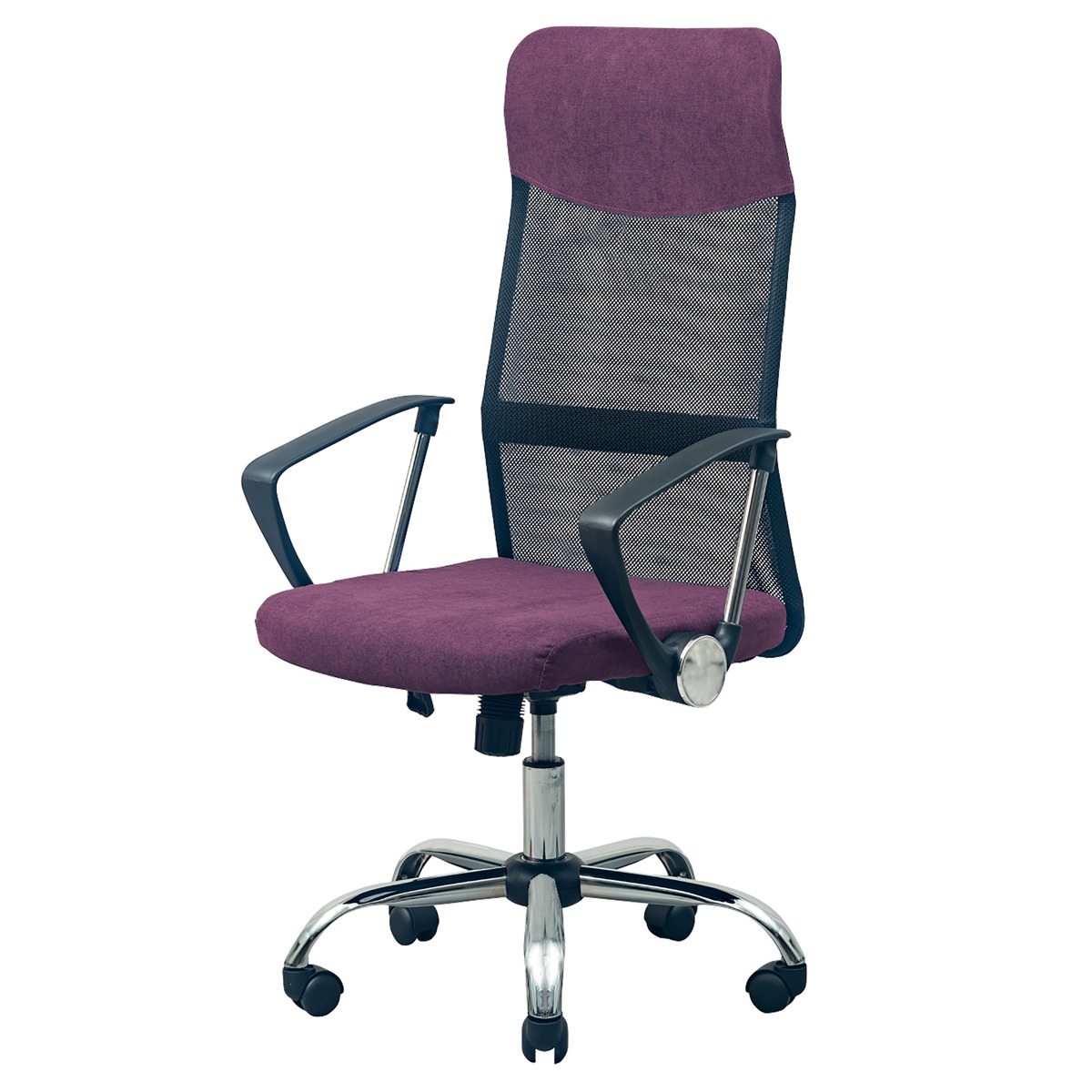 オフィスチェア メッシュ ハイバックタイプ 肘付 昇降式 座面高46~55.5cm シェニール ( ワークチェア パソコンチェア 肘掛け 高さ調節 デスクチェア キャスター付き PCチェア チェア イス オフィス シンプル 仕事 勉強 学習 ) 【モカ】 モカ