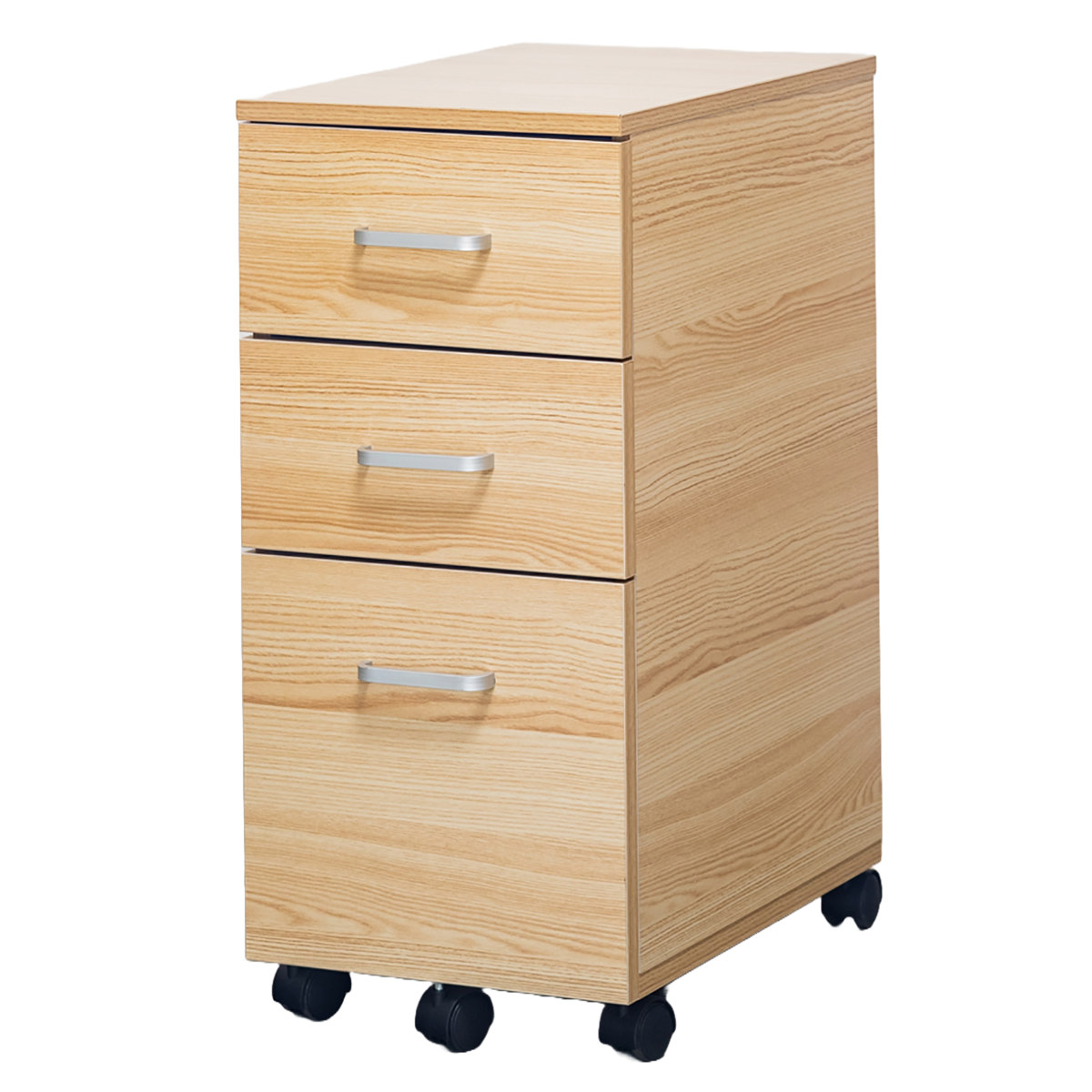 デスクワゴン 3段 コンパクト 幅30cm トライベッカ ( ワゴン サイドワゴン 引き出し 収納 デスク横 サイドチェスト フルオープン A4サイズ 脇机 キャビネット サイドキャビネット 書斎 書類整理 おしゃれ ) 【ブラウン×ブラック】 ブラウン×ブラック