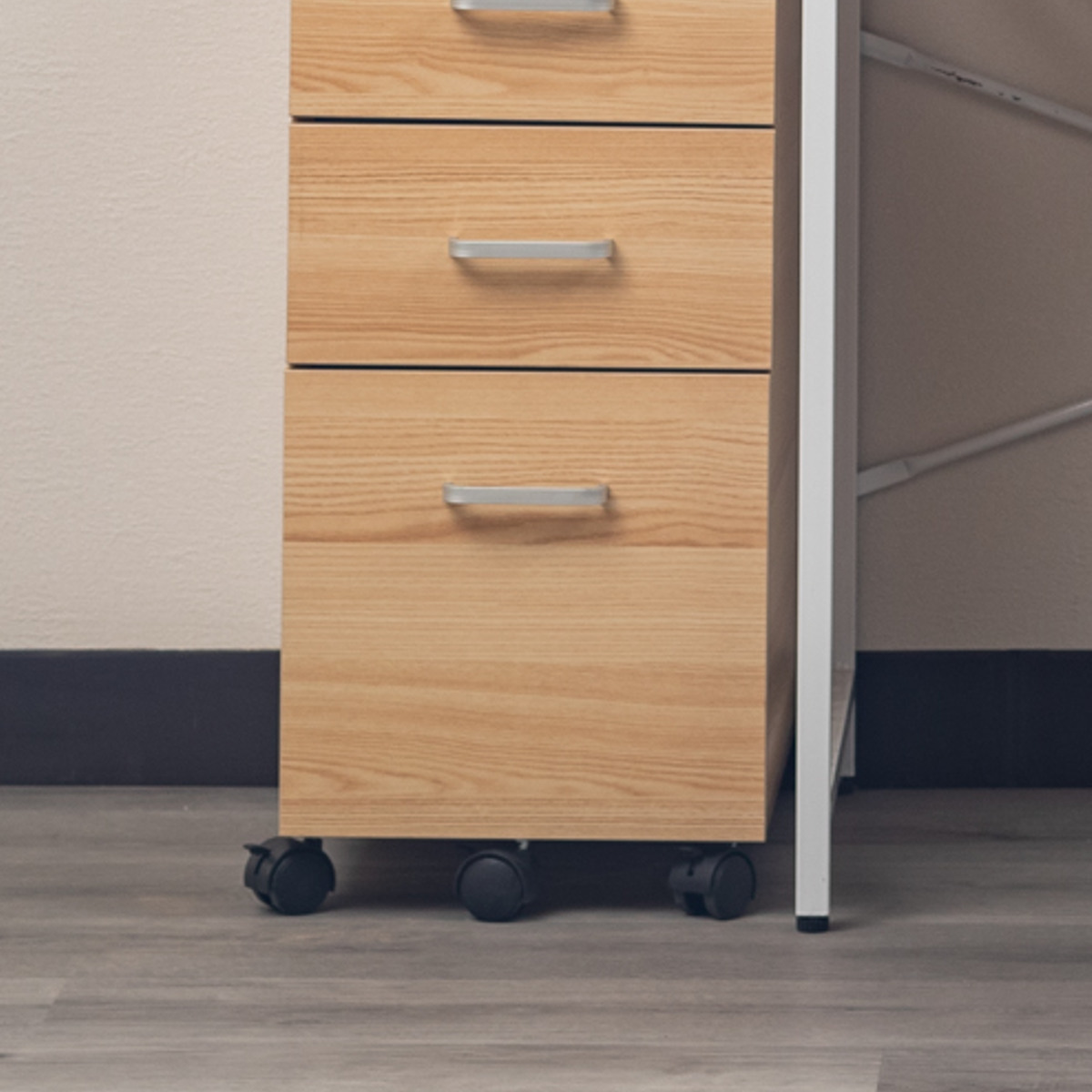 デスクワゴン 3段 コンパクト 幅30cm トライベッカ ( ワゴン サイドワゴン 引き出し 収納 デスク横 サイドチェスト フルオープン A4サイズ 脇机 キャビネット サイドキャビネット 書斎 書類整理 おしゃれ ) 【ブラウン×ブラック】 ブラウン×ブラック