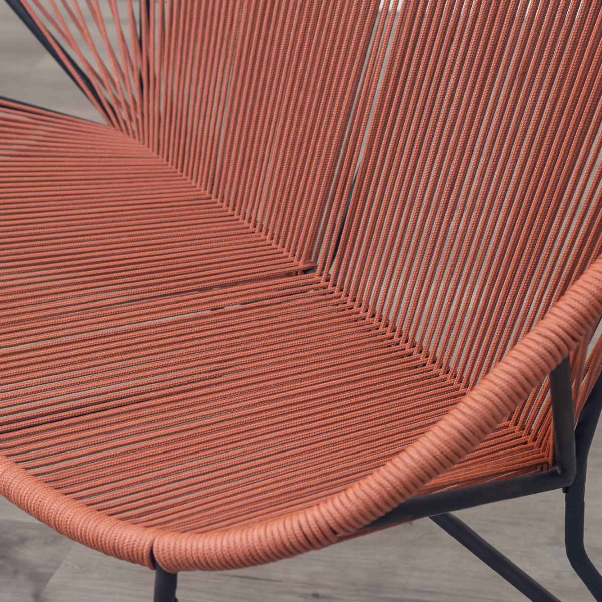 ベンチ 幅125cm 座面高43.5cm ロープベンチ ダフネ ( チェアー イス 椅子 2人掛け ロープ スチール 軽量 2人用 リビングチェア ダイニングベンチ スタイリッシュ おしゃれ カフェチェア パーソナルチェア いす リビング ダイニング ) 【アイボリー】 アイボリー