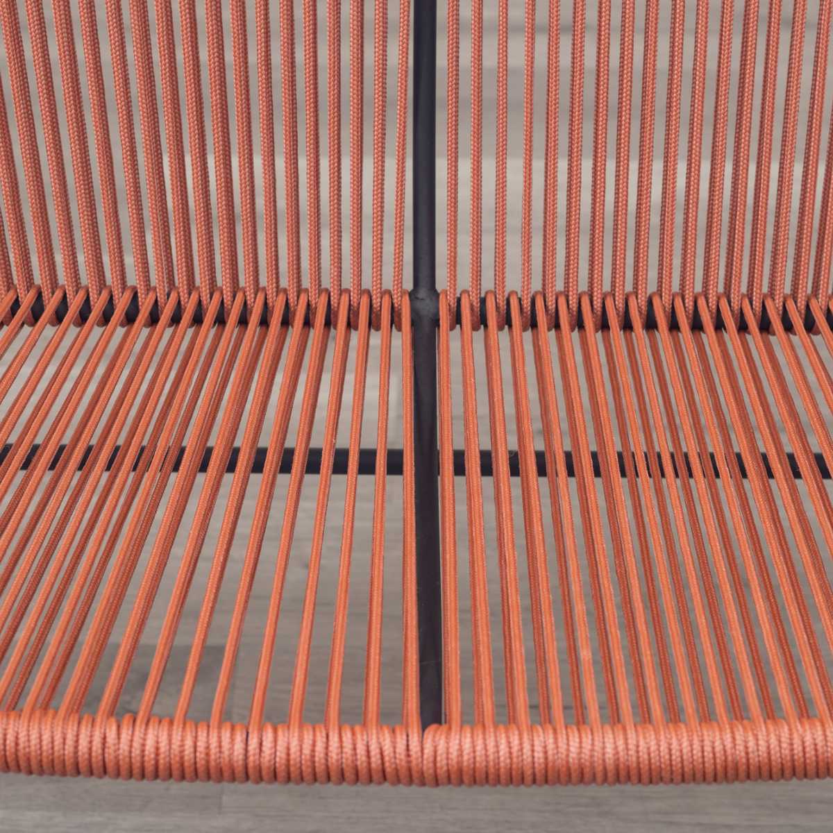 ベンチ 幅125cm 座面高43.5cm ロープベンチ ダフネ ( チェアー イス 椅子 2人掛け ロープ スチール 軽量 2人用 リビングチェア ダイニングベンチ スタイリッシュ おしゃれ カフェチェア パーソナルチェア いす リビング ダイニング ) 【アイボリー】 アイボリー