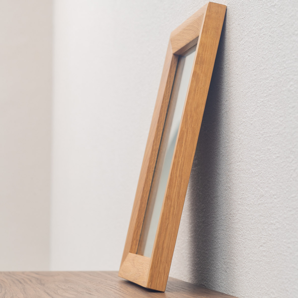 立てかけミラー 30×40cm フレア ( ミラー 鏡 ウォールミラー 立て掛け 天然木 木製フレーム 置き型 かがみ 玄関 四角 オーク無垢材 ナチュラル )