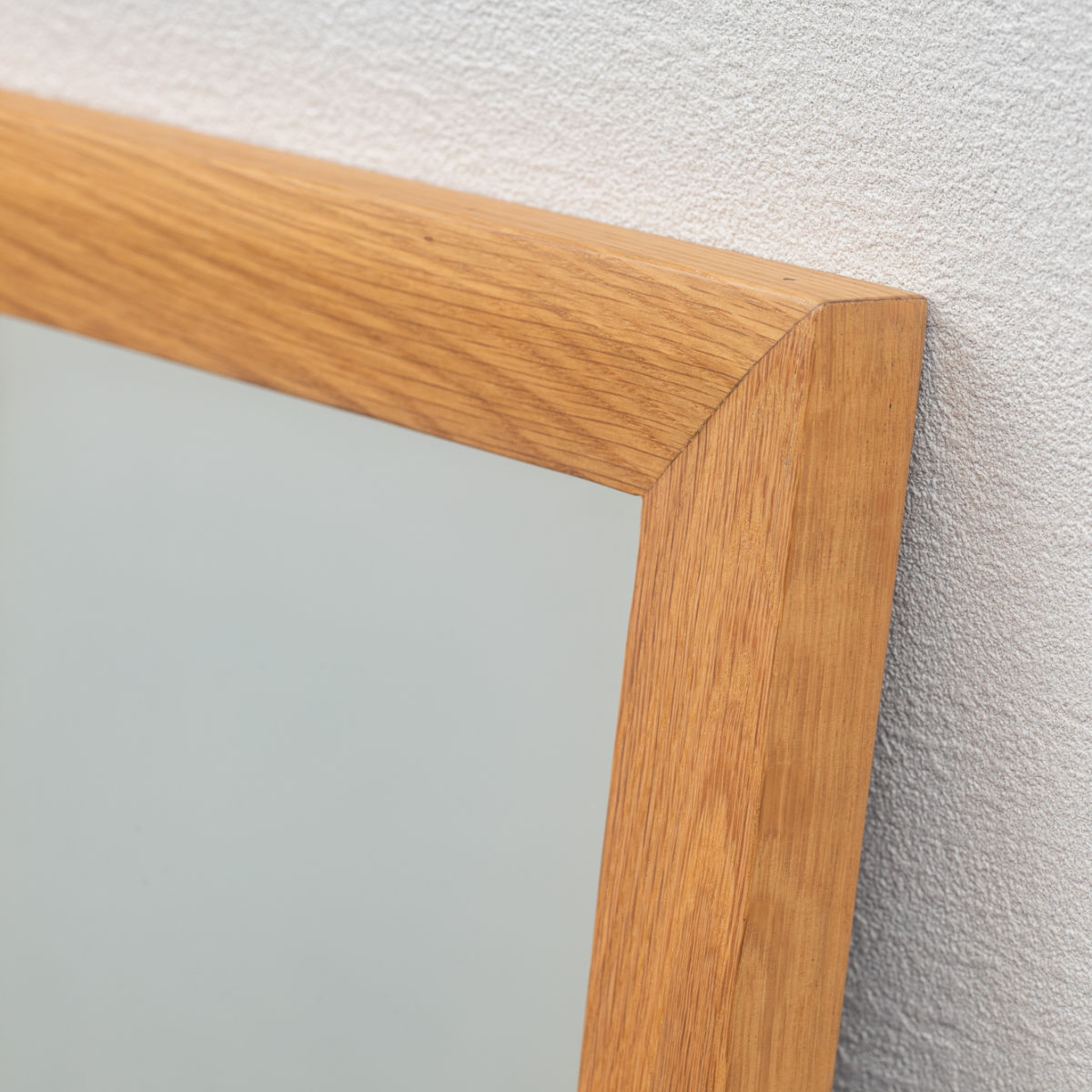 立てかけミラー 50×60cm フレア ( ミラー 鏡 ウォールミラー 立て掛け 天然木 木製フレーム 置き型 かがみ 玄関 四角 オーク無垢材 ナチュラル )