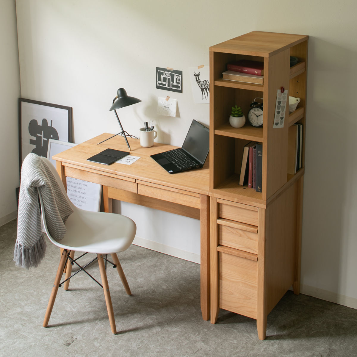 オープンラック 幅30cm シェルフ 学習机 トライA専用 ( ラック 棚 収納 木製 天然木 本棚 デスク横 スリム 木製ラック コンパクト マグネット対応 完成品 デスクサイドラック 整理 整頓 ウッドラック 学習教材 3方向 出し入れ )