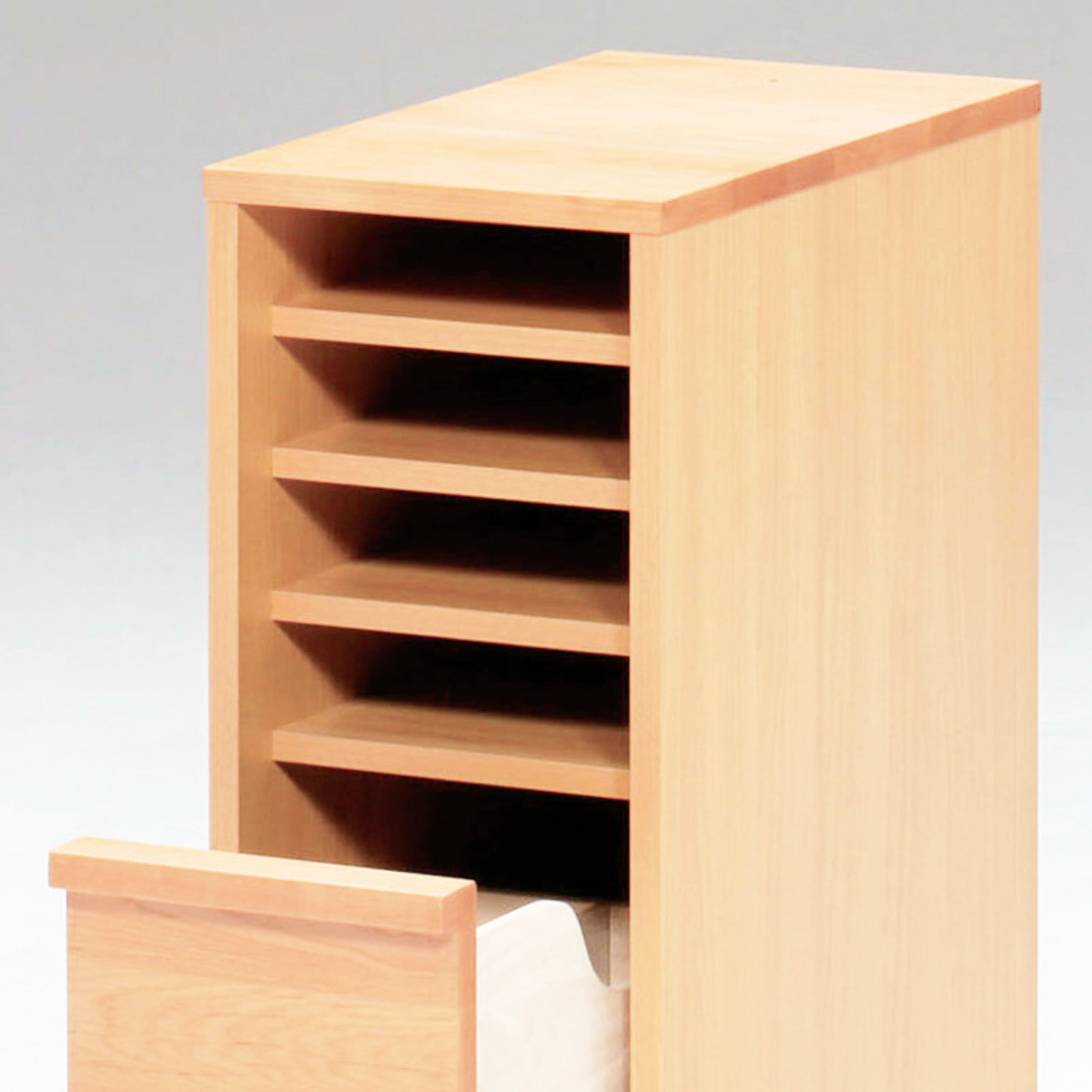 チェスト 幅30cm 学習机 トライA専用 ( サイドチェスト デスク横 引き出し 5段 トレー 収納 木製 天然木 リビング スリム コンパクト 完成品 整理 整頓 学習教材 デスク サイド スリムチェスト おしゃれ デスクワゴン )