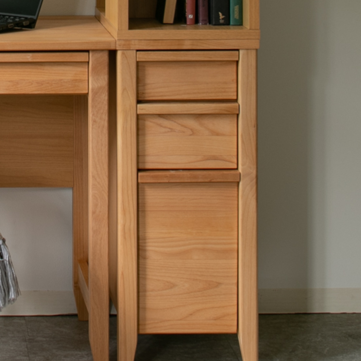 サイドチェスト 幅30cm 学習机 トライA専用 ( デスク横 引き出し 3段 収納 木製 天然木 リビング スリム コンパクト 完成品 脚付き 整理 整頓 学習教材 デスク サイド スリムチェストおしゃれ デスクワゴン )