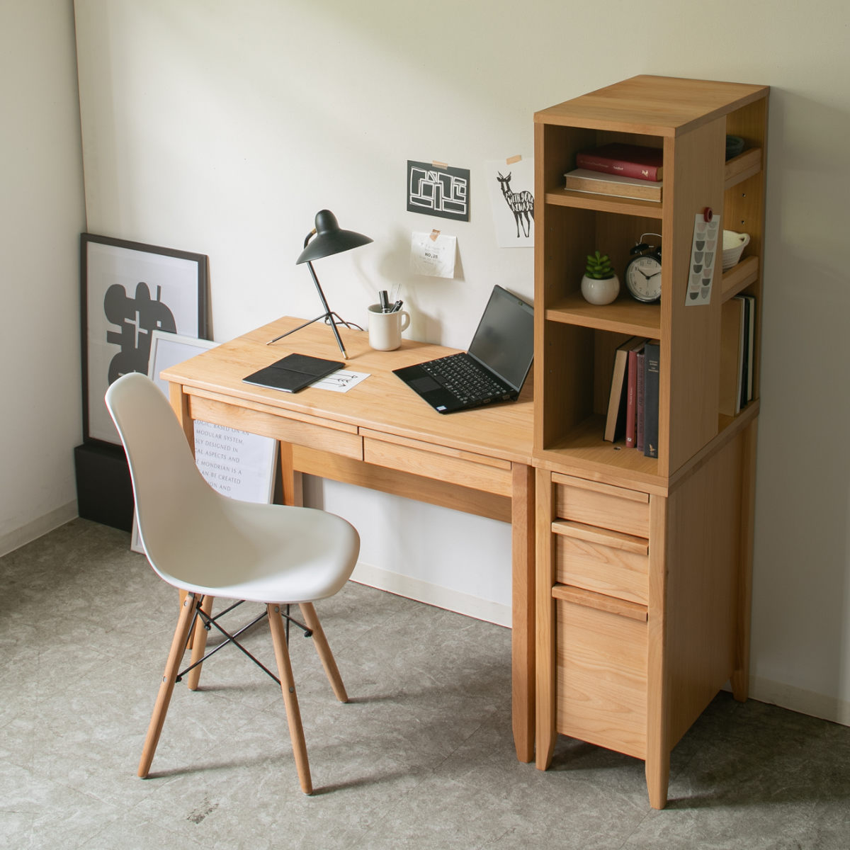 サイドチェスト 幅30cm 学習机 トライA専用 ( デスク横 引き出し 3段 収納 木製 天然木 リビング スリム コンパクト 完成品 脚付き 整理 整頓 学習教材 デスク サイド スリムチェストおしゃれ デスクワゴン )