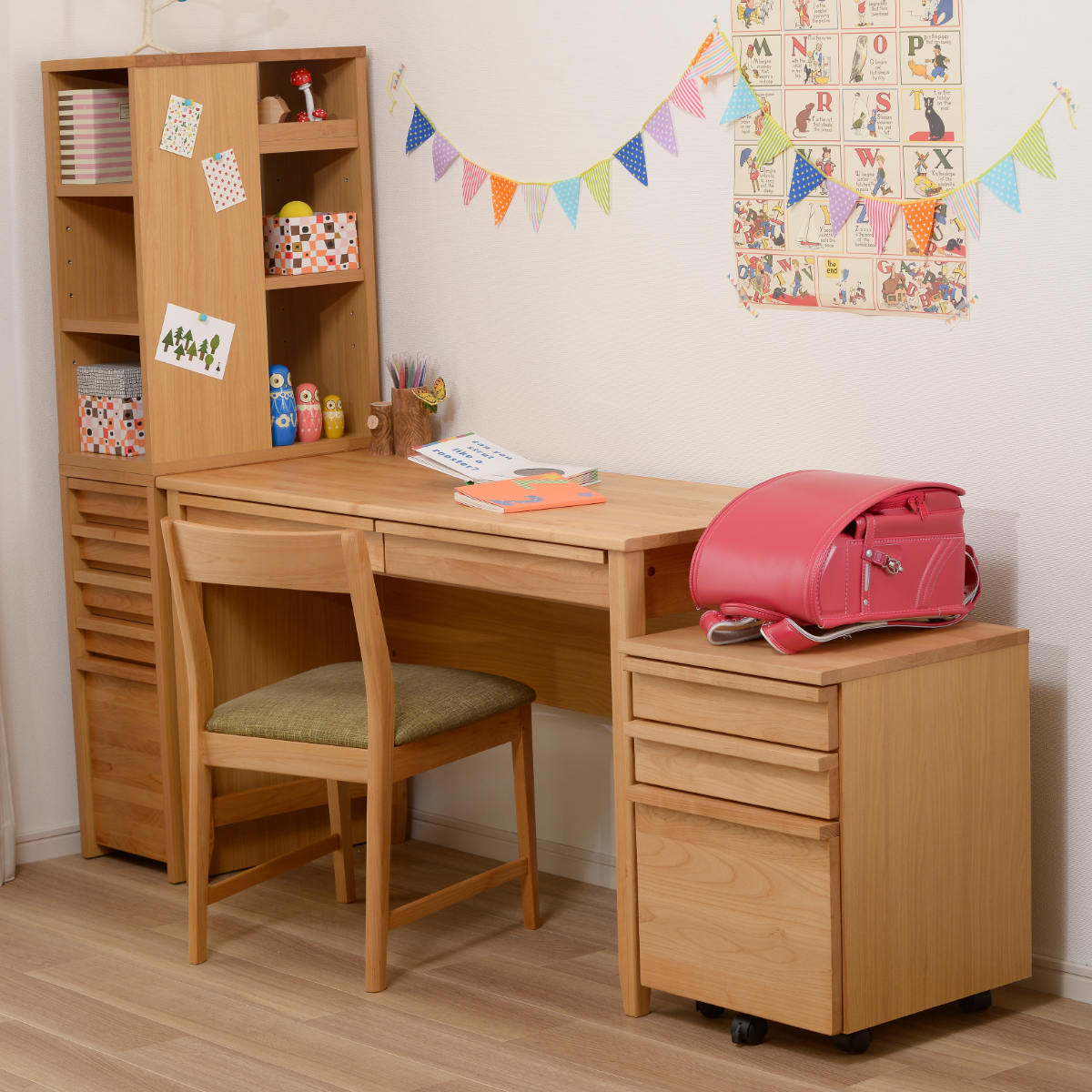 デスクワゴン 幅42cm 3段 キャスター付 トライA ( ワゴン サイドワゴン 引き出し 収納 デスク横 デスク下 サイドチェスト フルオープン 完成品 脇机 キャビネット サイドキャビネット 書類整理 おしゃれ ランドセル置き )