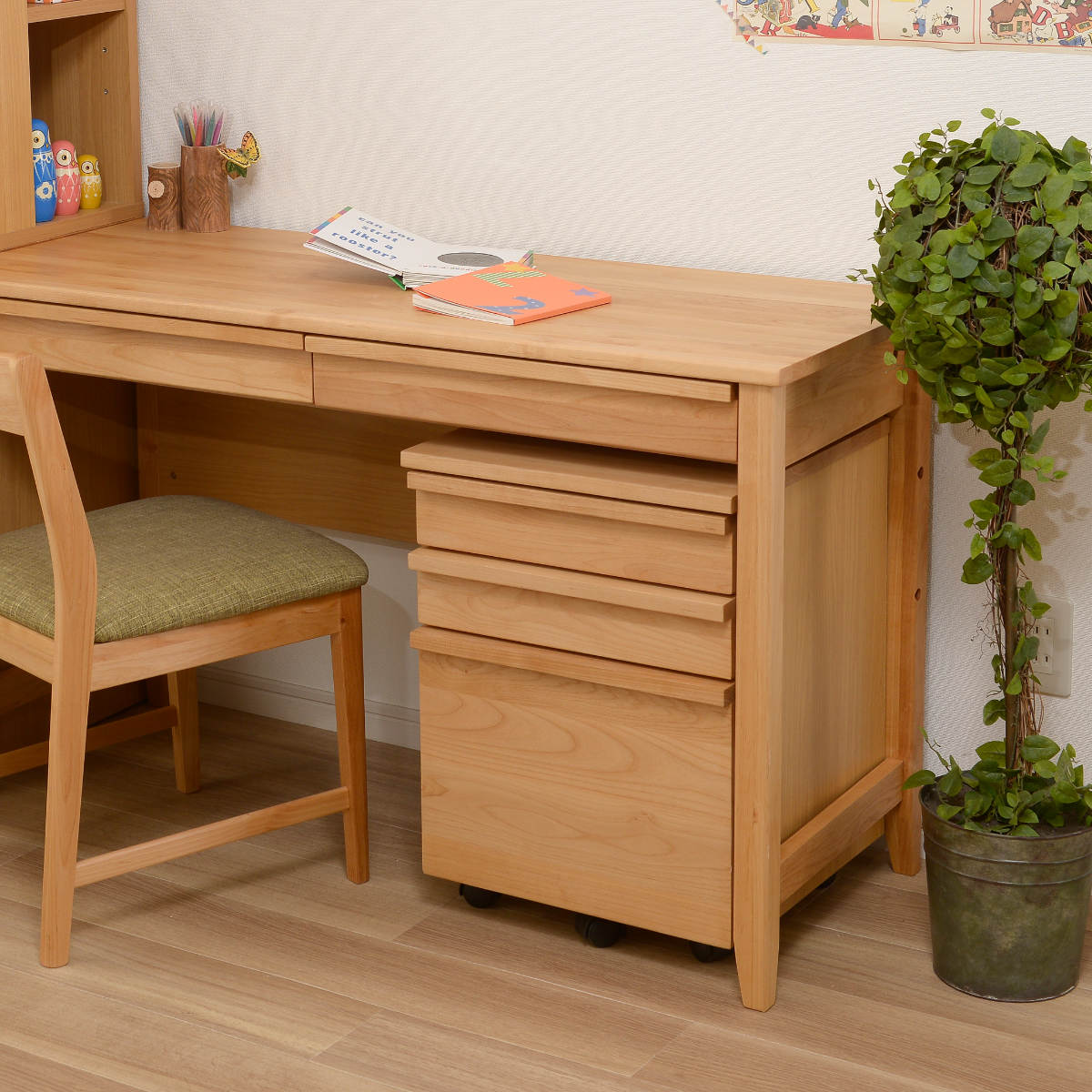 デスクワゴン 幅42cm 3段 キャスター付 トライA ( ワゴン サイドワゴン 引き出し 収納 デスク横 デスク下 サイドチェスト フルオープン 完成品 脇机 キャビネット サイドキャビネット 書類整理 おしゃれ ランドセル置き )