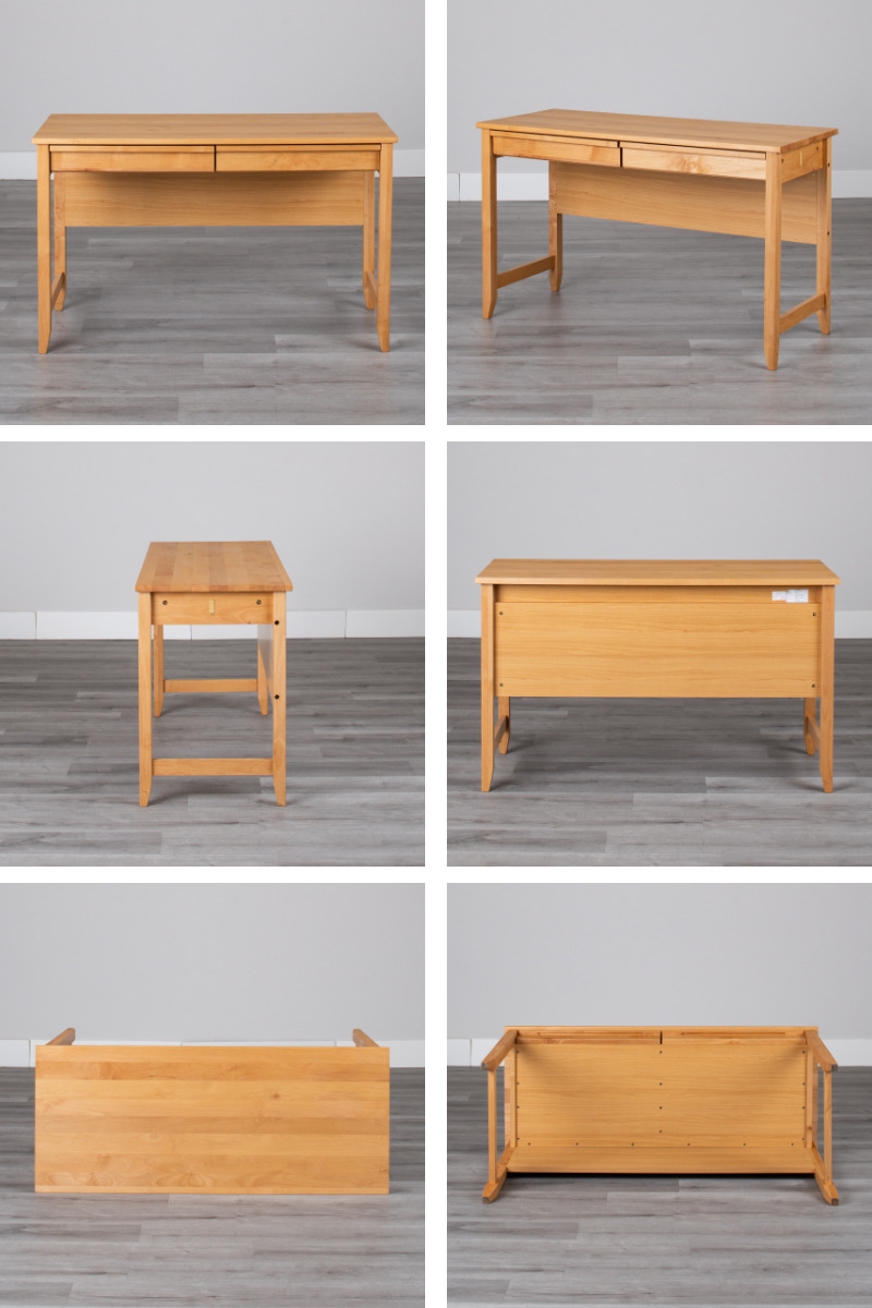 学習机 幅120cm 引出し付 トライA ( デスク 学習デスク 机 勉強机 木製 天然木 引き出し A3 シンプル 奥行50 コンパクト リビング学習 パソコンデスク ワークデスク リビングデスク 書斎 木製デスク シンプルデスク PCデスク )