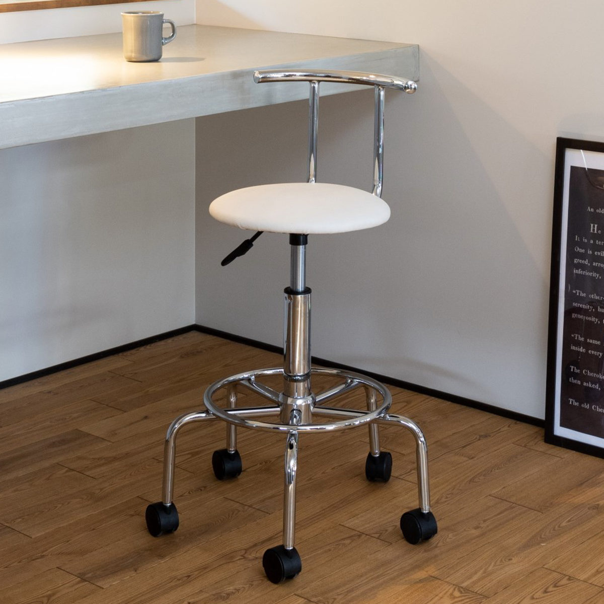 カウンターチェア 昇降式 座面高56～72cm バーチ （ 背もたれ