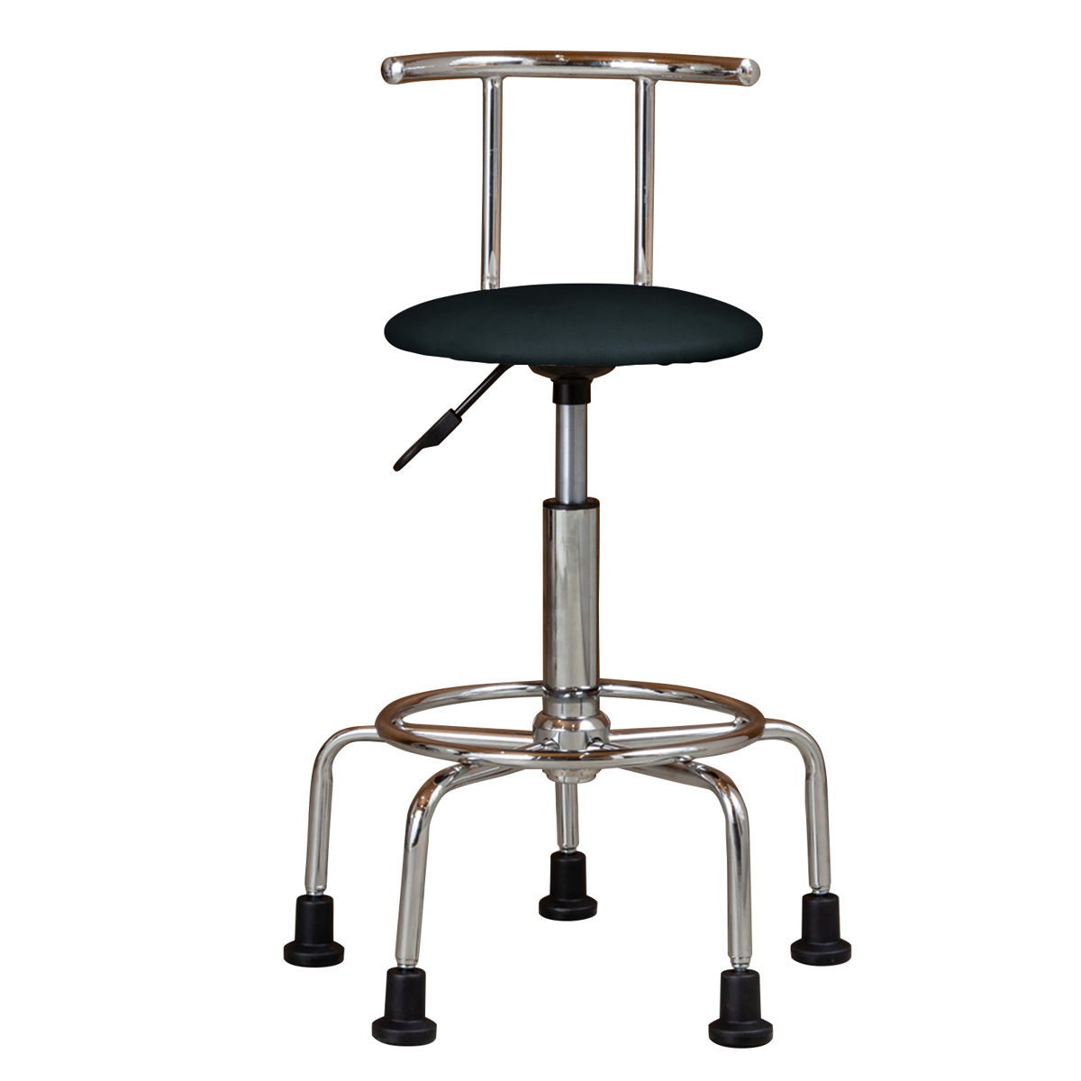 カウンターチェア 昇降式 座面高56~72cm バーチ ( 背もたれ付き キャスター付き バーチェア キッチンチェア イス 椅子 高さ調節 回転 スツール キッチン ラウンドチェア ダイニング 足掛け 足置き ハイチェア ) 【ブラック】 ブラック