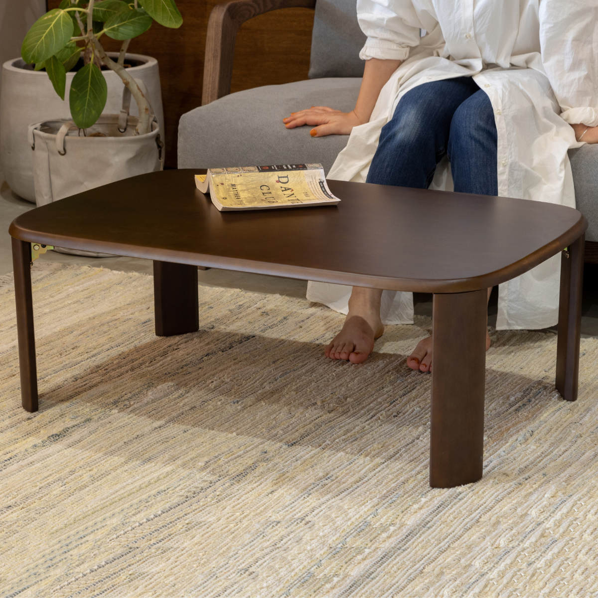 ローテーブル 座卓 折りたたみ 幅90cm バーグ2 ( リビングテーブル テーブル 机 センターテーブル コンパクト 折れ脚 長方形 木製 天然木 リビング 折り畳み 折りたたみテーブル おしゃれ 座卓テーブル ちゃぶ台 ) 【ナチュラル】 ナチュラル