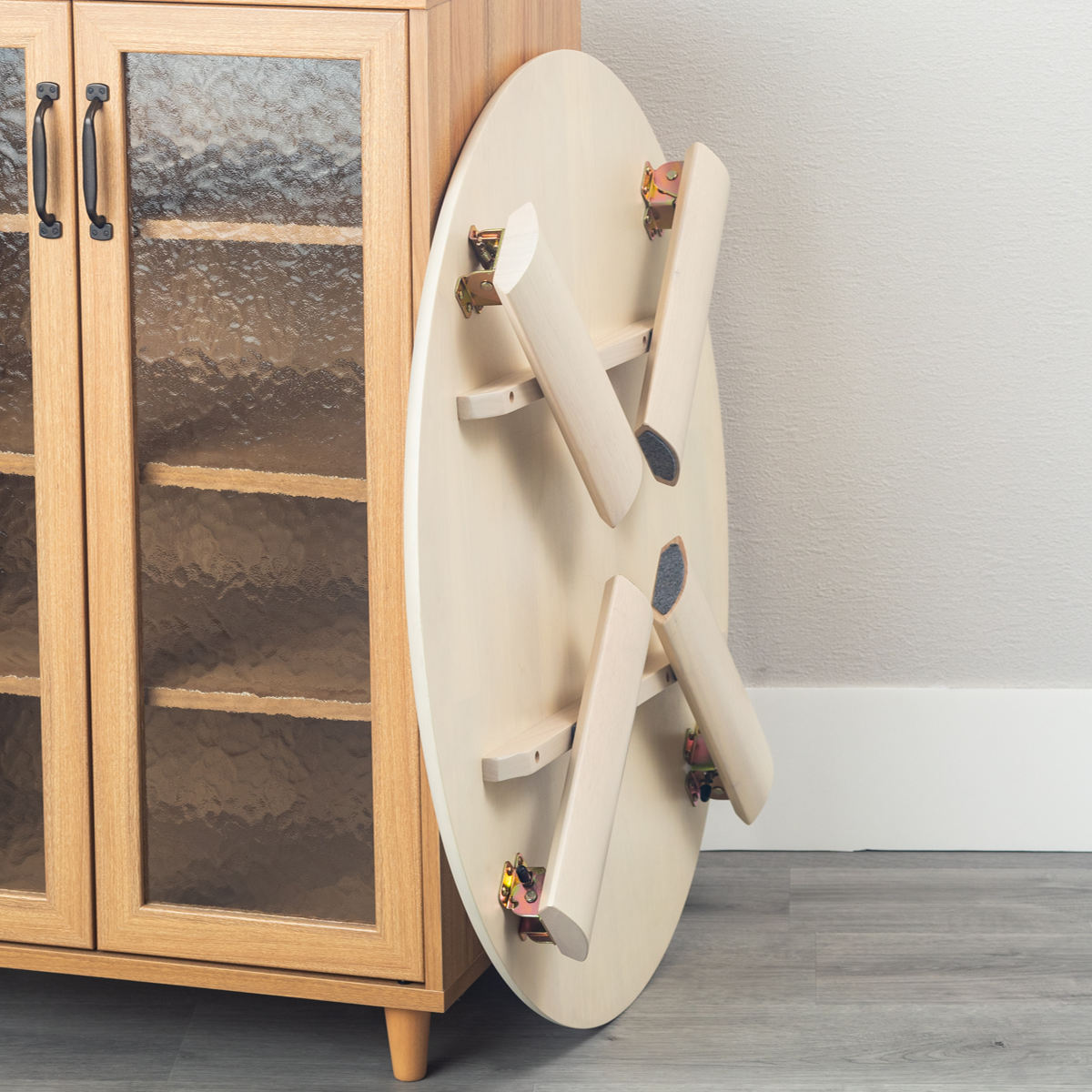 ローテーブル 円型 座卓 折りたたみ 直径80cm バーグ2 ( リビングテーブル テーブル 机 センターテーブル コンパクト 折れ脚 丸 木製 天然木 リビング 折り畳み 折りたたみテーブル おしゃれ 座卓テーブル ちゃぶ台 ) 【ダークブラウン】 ダークブラウン