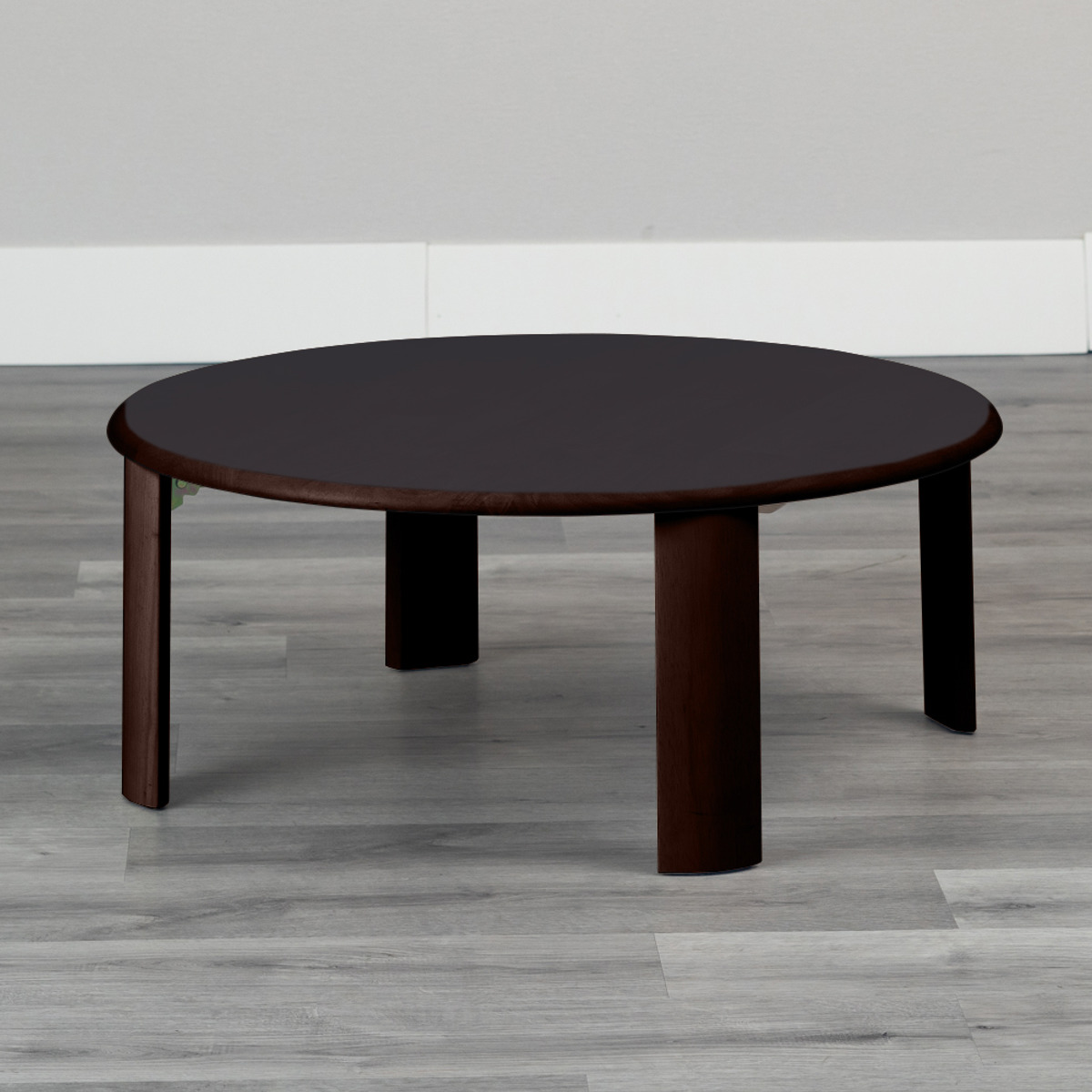 ローテーブル 円型 座卓 折りたたみ 直径80cm バーグ2 ( リビングテーブル テーブル 机 センターテーブル コンパクト 折れ脚 丸 木製 天然木 リビング 折り畳み 折りたたみテーブル おしゃれ 座卓テーブル ちゃぶ台 ) 【ダークブラウン】 ダークブラウン