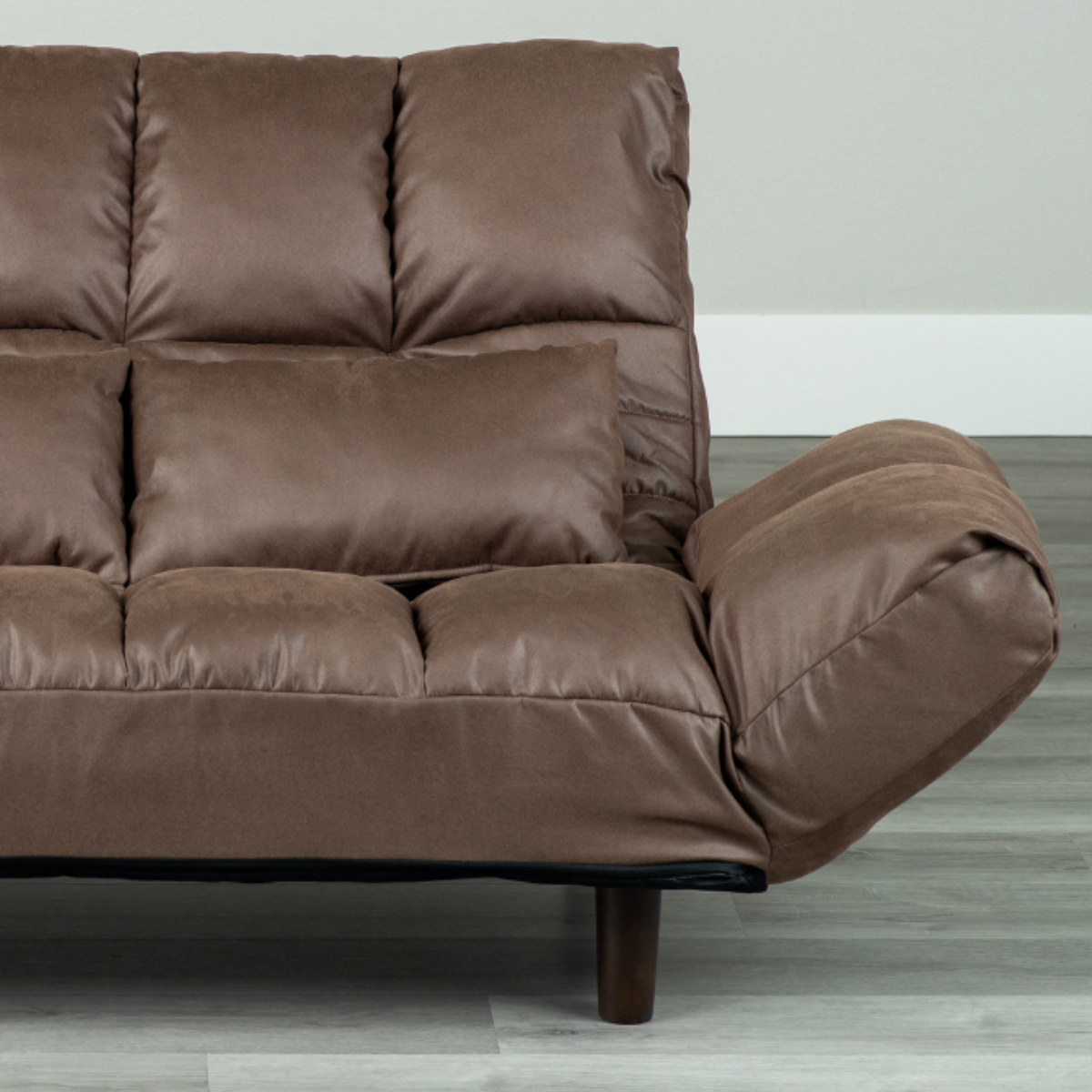 ソファ 2人掛け 幅175cm レザーファブリック生地 ファクト3 ( ソファー リビングソファ アームソファ 背もたれ リクライニング 肘掛け 脚 取り外し ローソファ クッション付き コンパクト ポケットコイル おしゃれ フラット ) 【ブラウン】 ブラウン