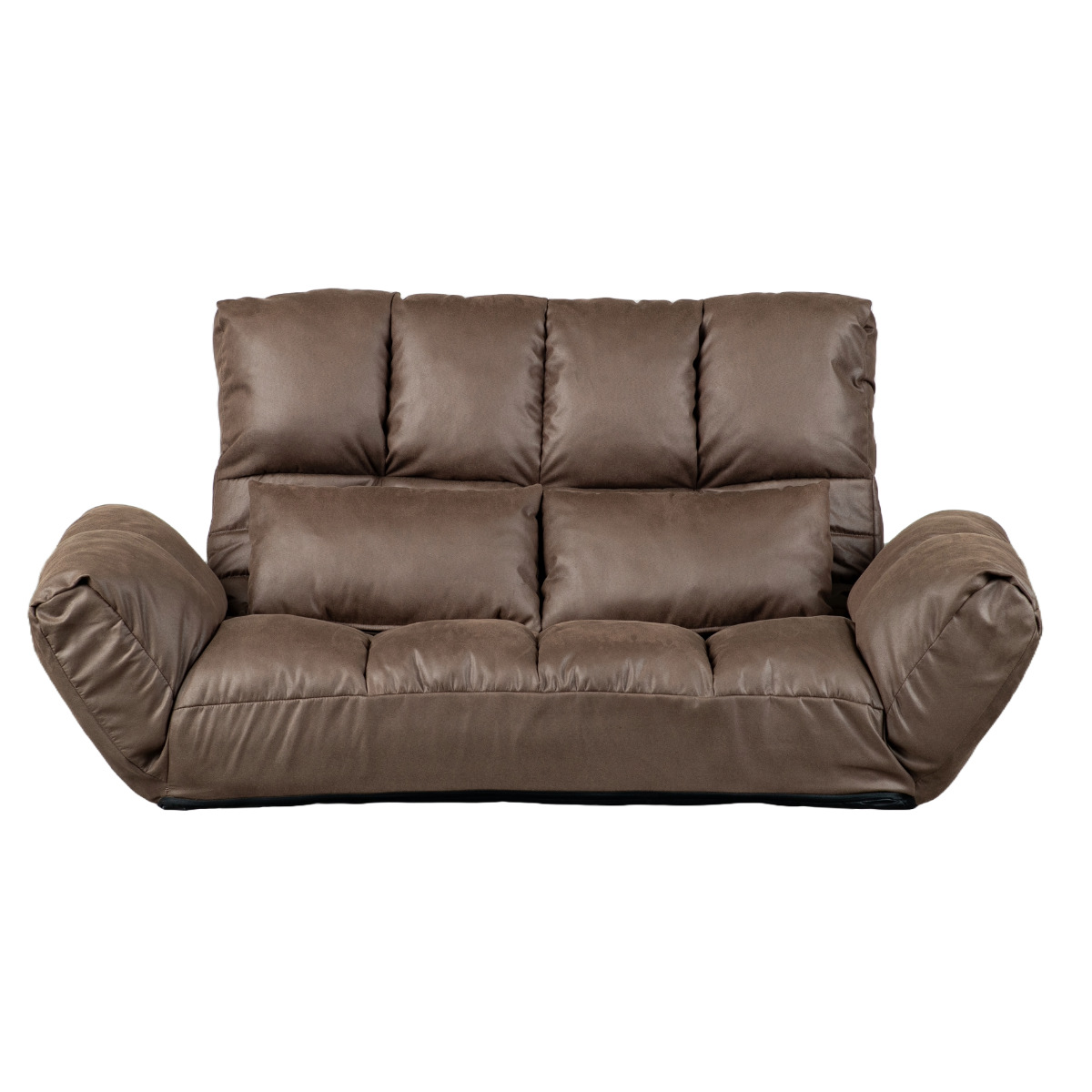 ソファ 2人掛け 幅175cm レザーファブリック生地 ファクト3 ( ソファー リビングソファ アームソファ 背もたれ リクライニング 肘掛け 脚 取り外し ローソファ クッション付き コンパクト ポケットコイル おしゃれ フラット ) 【ブラウン】 ブラウン