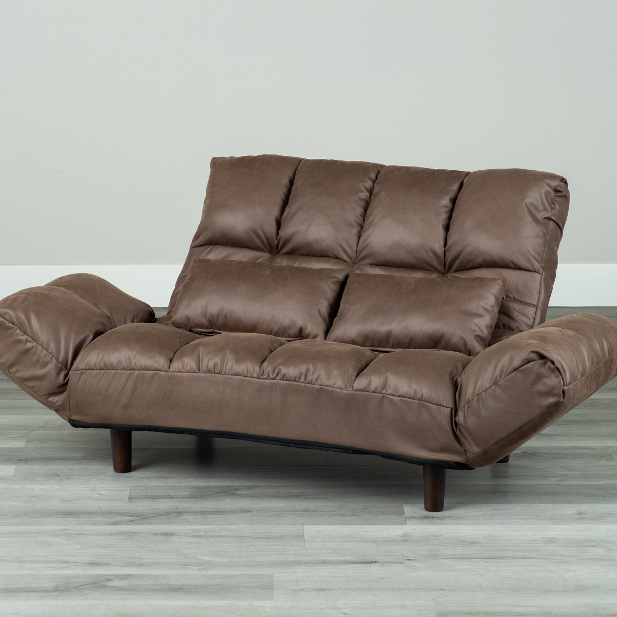 ソファ 2人掛け 幅175cm レザーファブリック生地 ファクト3 ( ソファー リビングソファ アームソファ 背もたれ リクライニング 肘掛け 脚 取り外し ローソファ クッション付き コンパクト ポケットコイル おしゃれ フラット ) 【ブラウン】 ブラウン