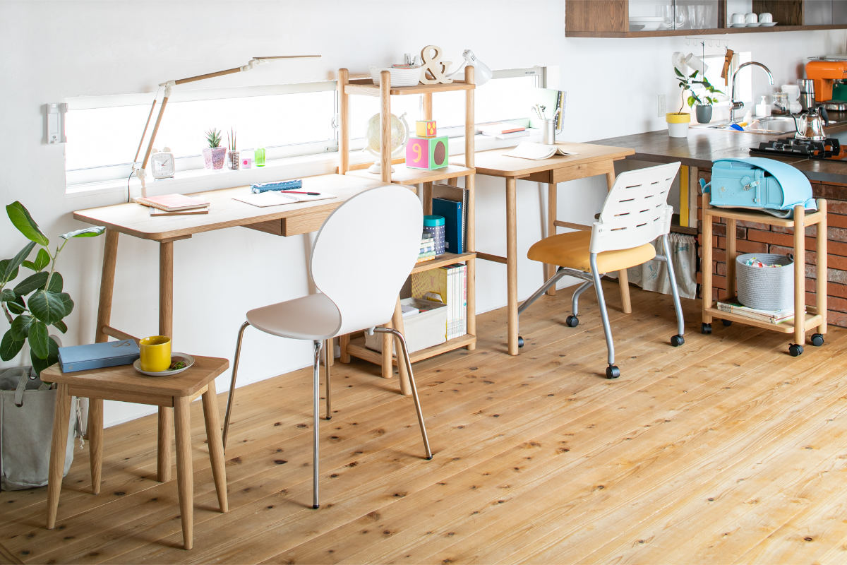 ワークデスク 幅90cm 奥行50cm パルレ ( デスク 机 学習机 勉強机 パソコンデスク オフィスデスク コンパクト 木製 天然木 引き出し 学習デスク パソコン PC リビングデスク スチール おしゃれ 平机 )