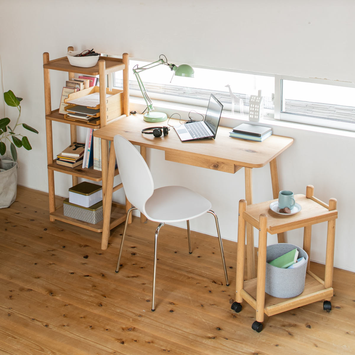 オープンラック 幅50cm 高さ115cm 書棚 パルレ ( ラック 棚 シェルフ 収納 木製 天然木 4段 本棚 デスク横 リビング スリム 木製ラック 奥行30cm デスクサイドラック 整理 整頓 ウッドラック 飾り棚 ディスプレイ 学習教材 )