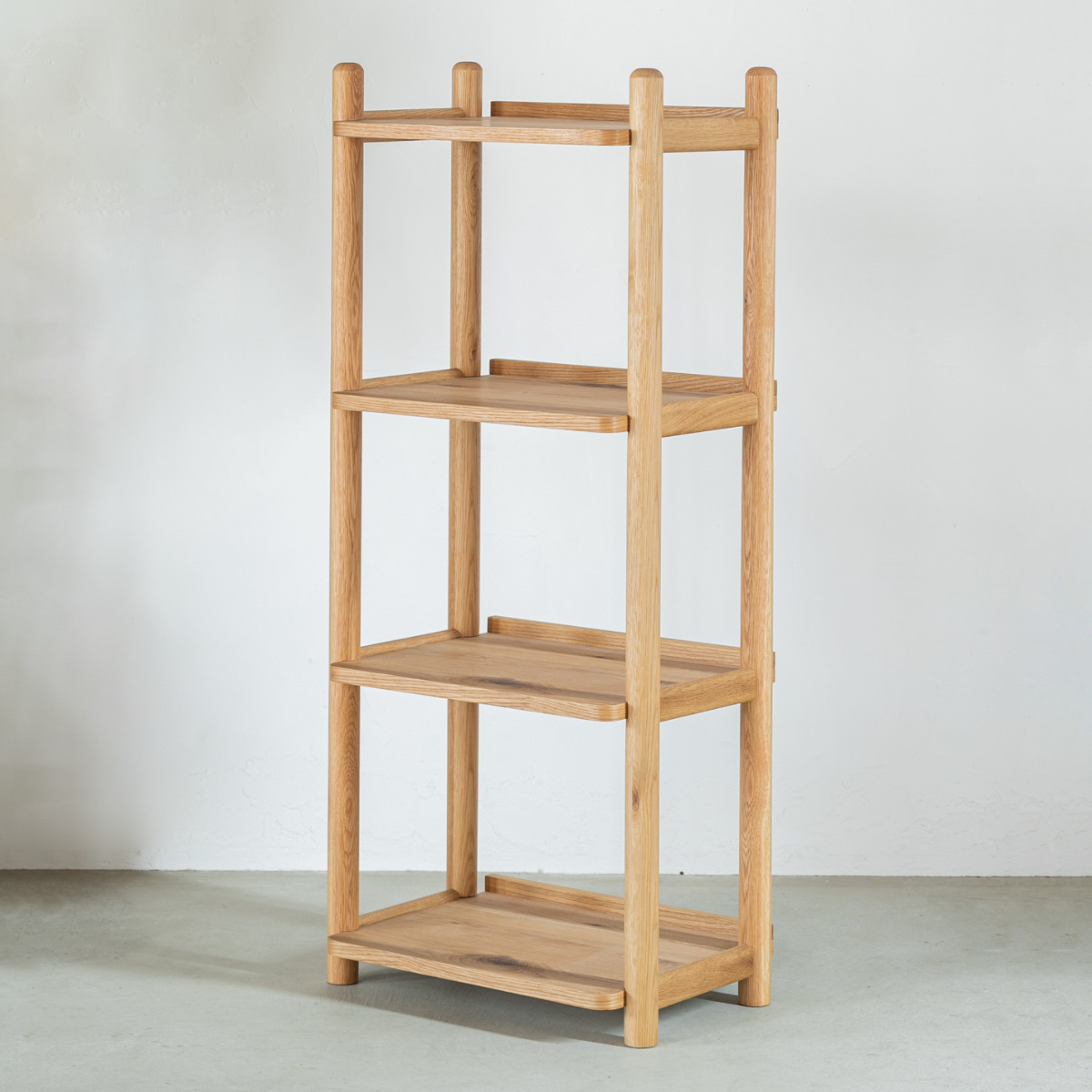 オープンラック 幅50cm 高さ115cm 書棚 パルレ ( ラック 棚 シェルフ 収納 木製 天然木 4段 本棚 デスク横 リビング スリム 木製ラック 奥行30cm デスクサイドラック 整理 整頓 ウッドラック 飾り棚 ディスプレイ 学習教材 )